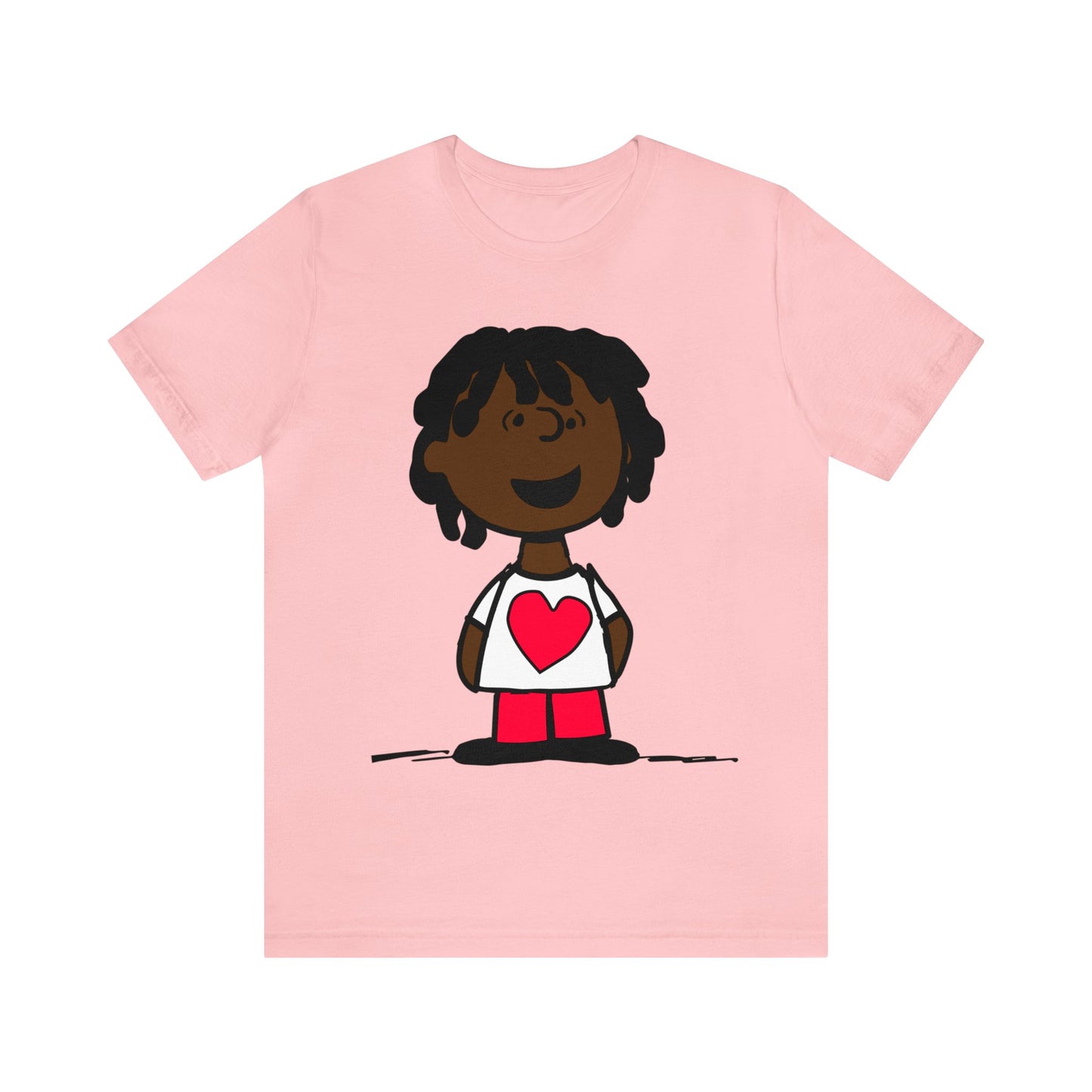 Black Charlie Brown Characters Valentine's Day Tee Shirt