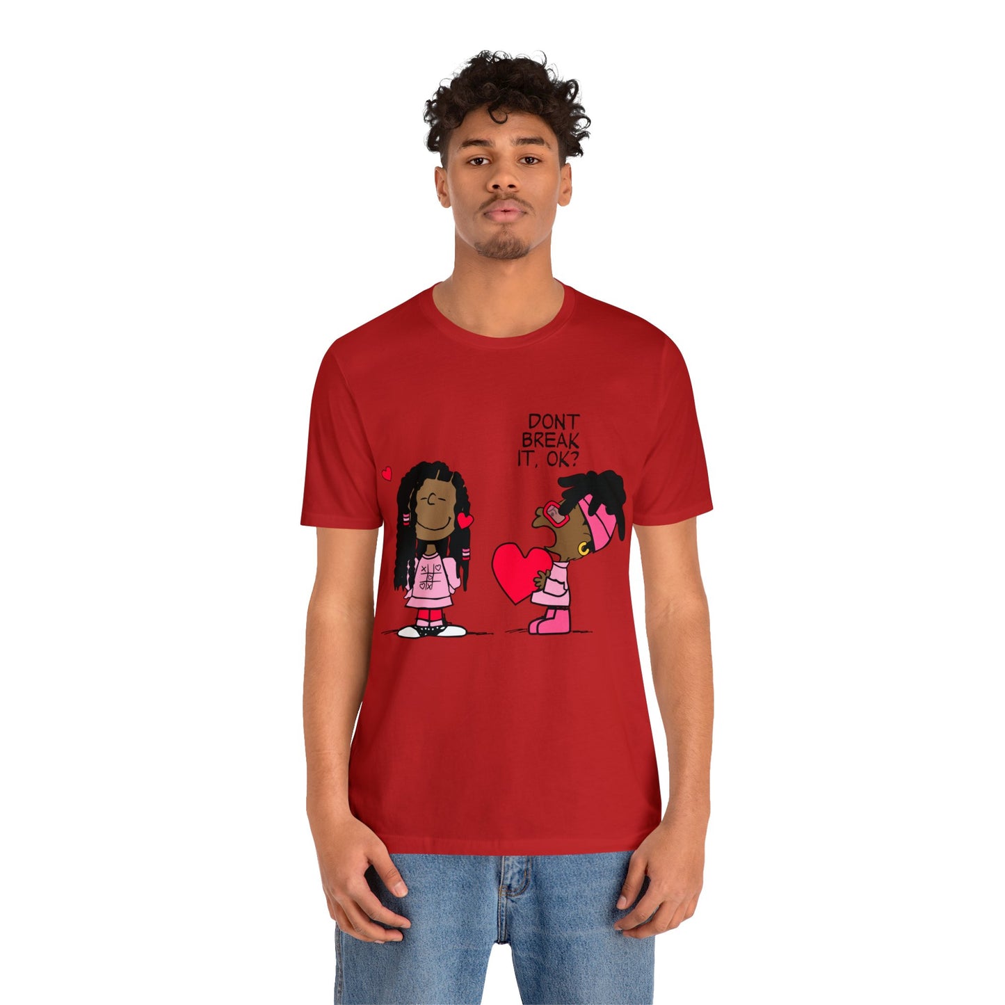 Black Charlie Brown Characters Valentine's Day Tee Shirt