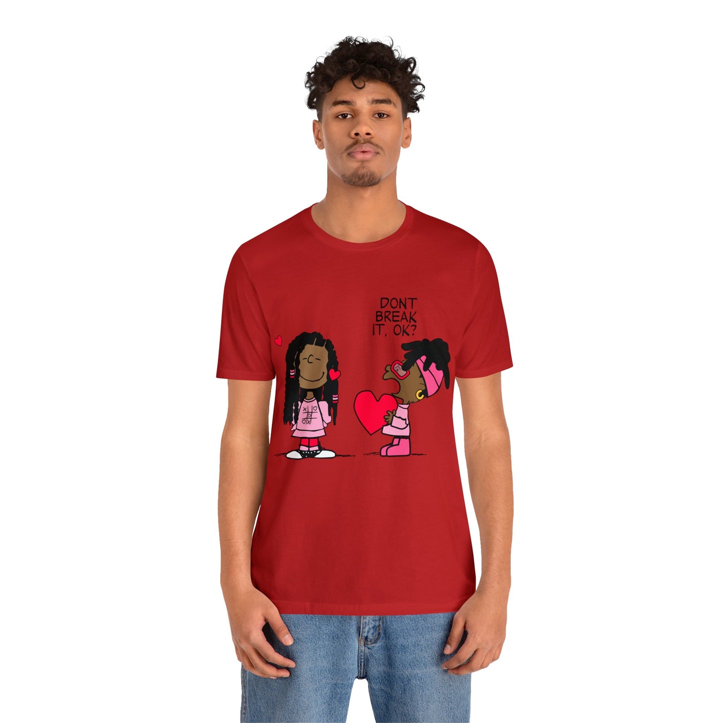 Black Charlie Brown Characters Valentine's Day Tee Shirt