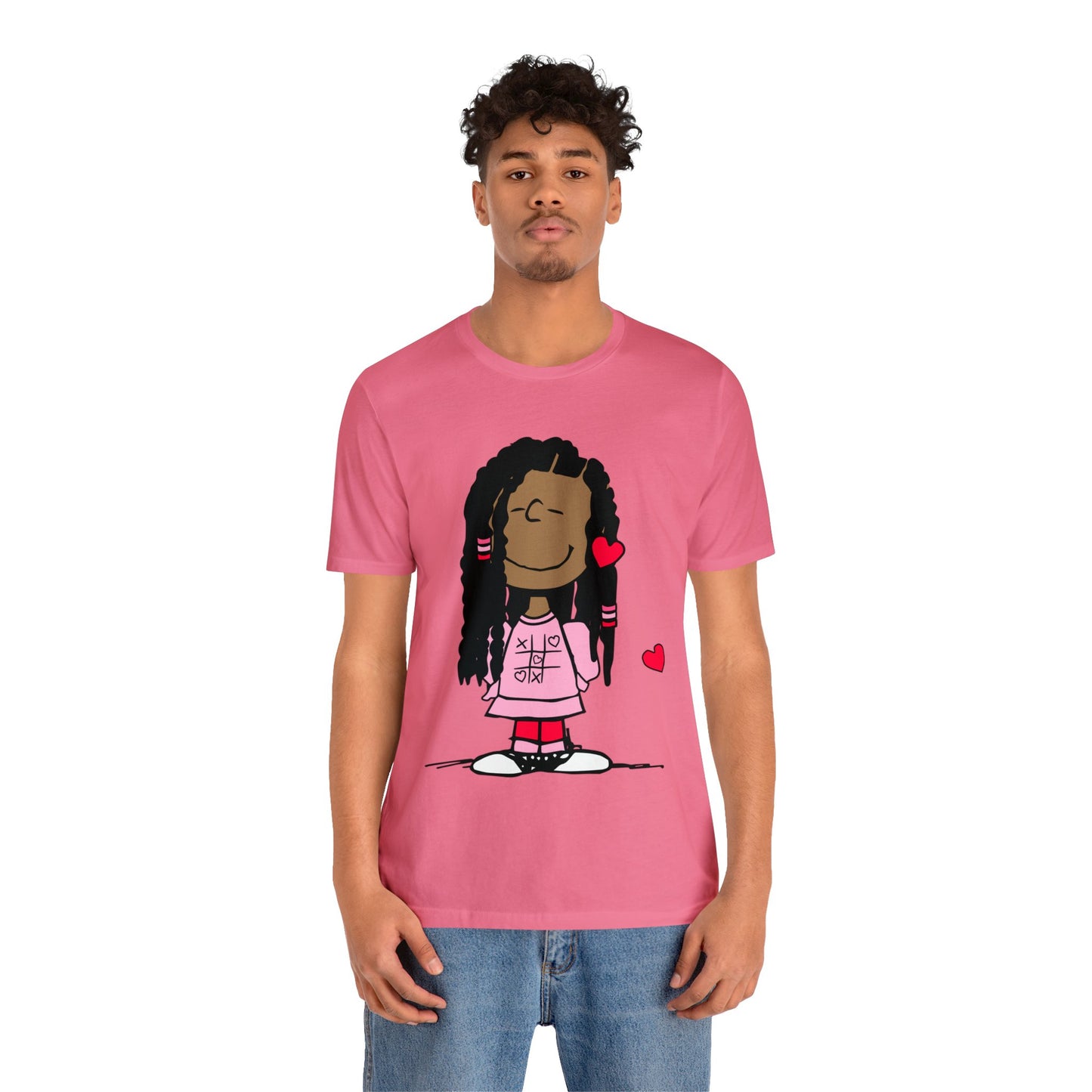 Black Charlie Brown Characters Valentine's Day Tee Shirt