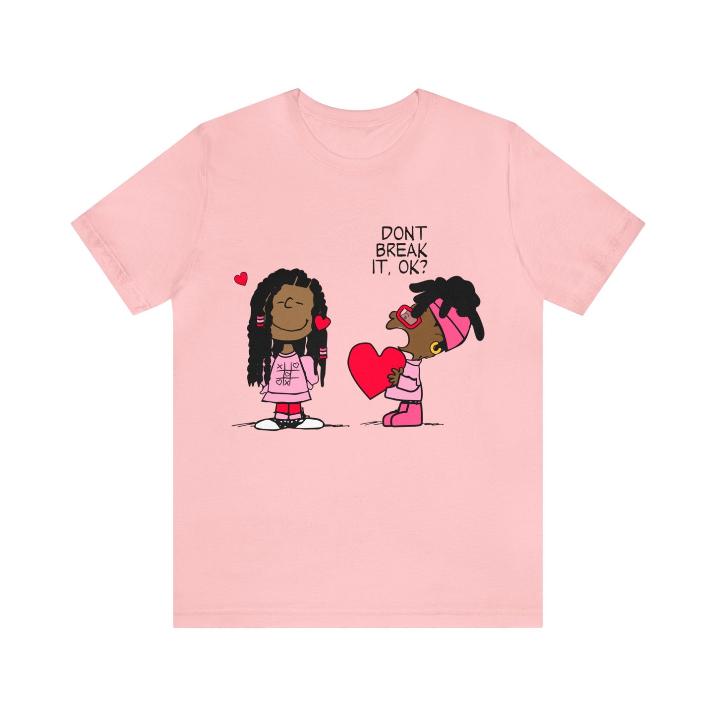 Black Charlie Brown Characters Valentine's Day Tee Shirt