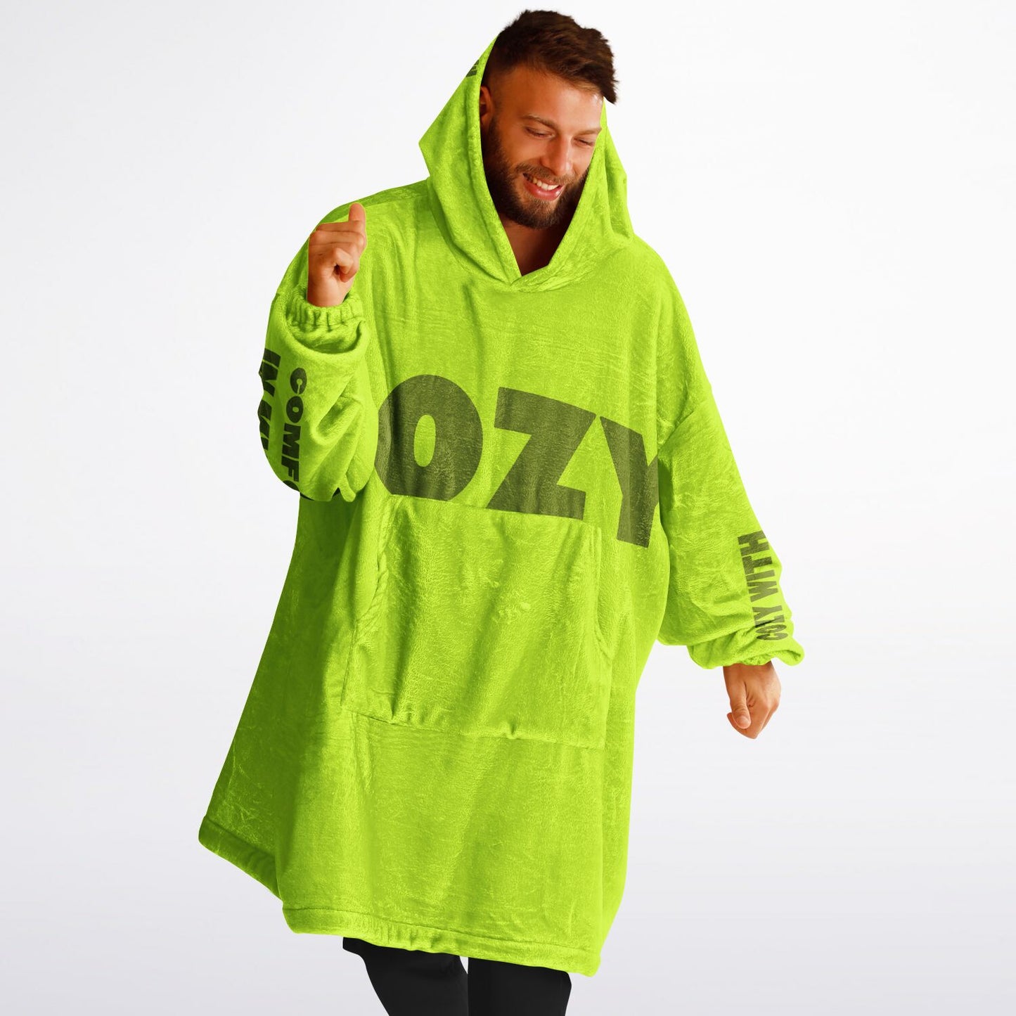 Cozy Lyrics Hoodie Blanket | Snug Hoodie Green