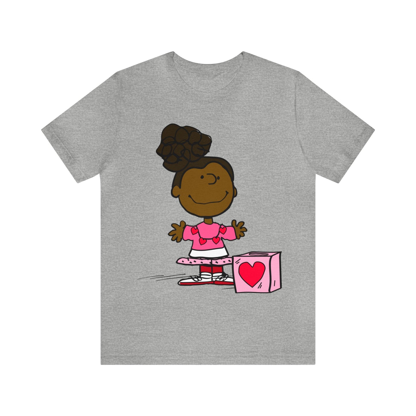 Black Charlie Brown Characters Valentine's Day Tee Shirt