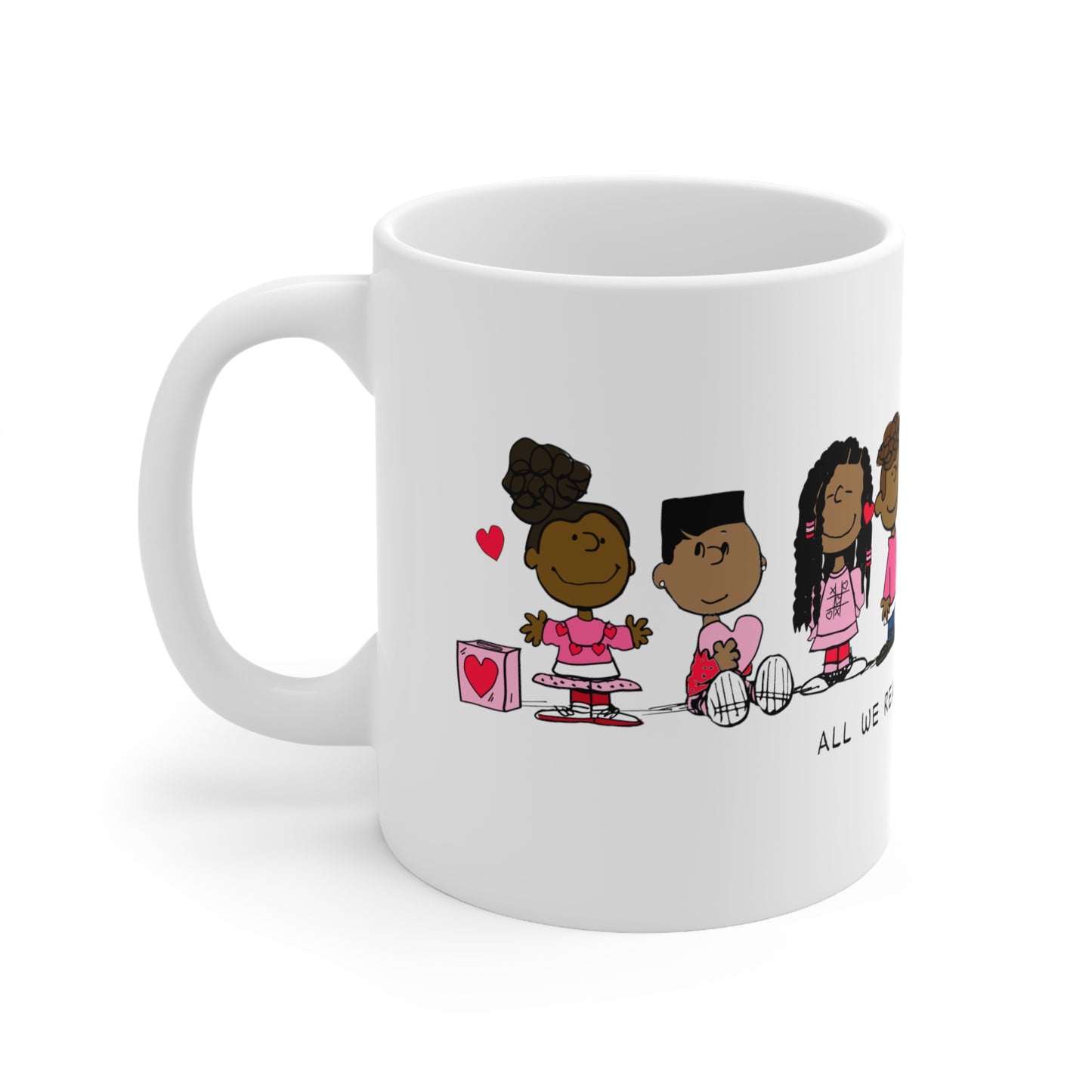 Copy of Black Charlie Brown Characters Valentine's Day Mug