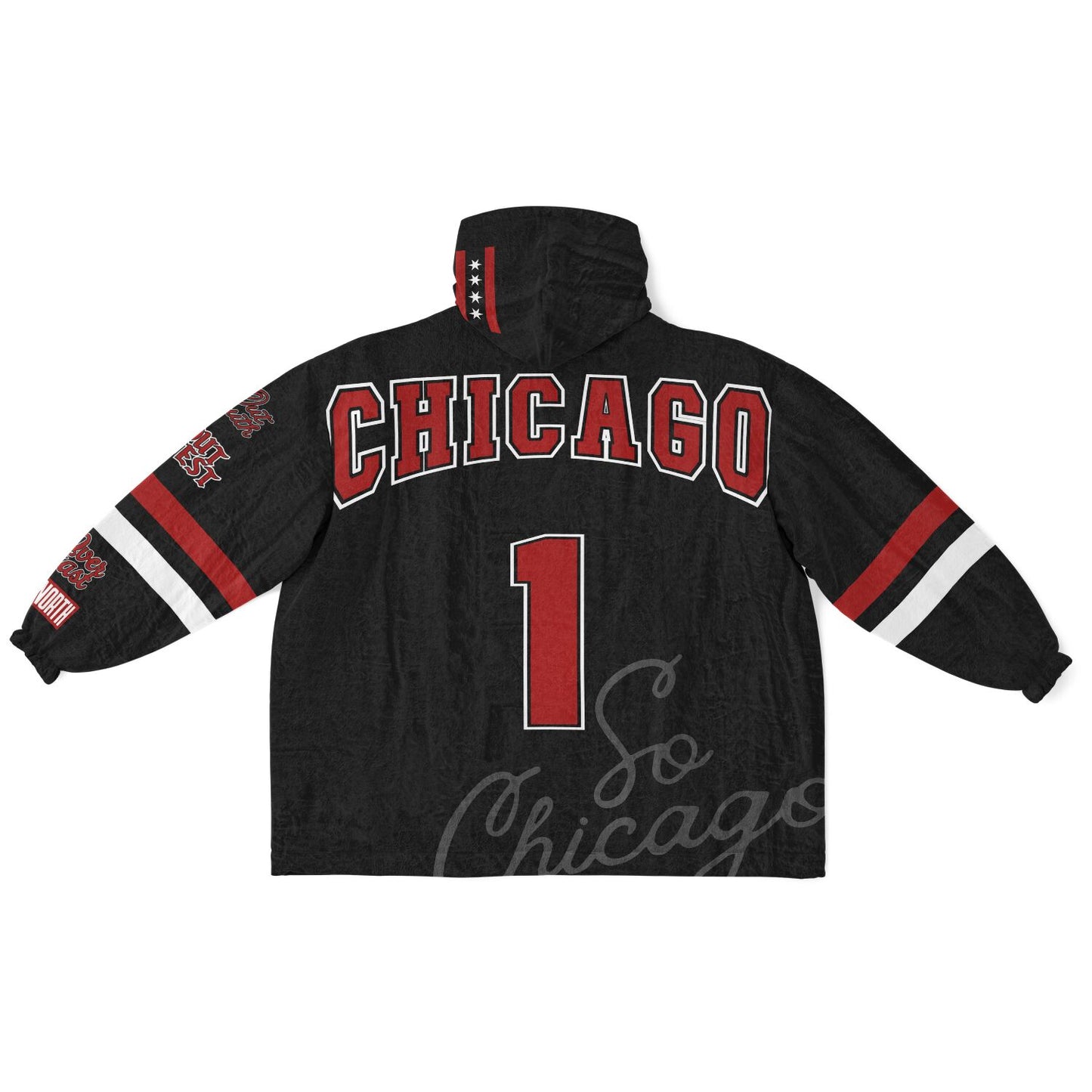 Chicago Hoodie Blanket Black copy