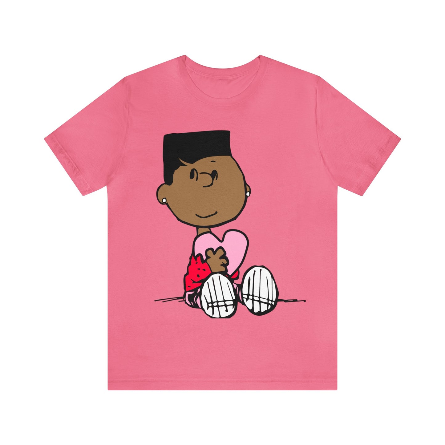 Black Charlie Brown Characters Valentine's Day Tee Shirt