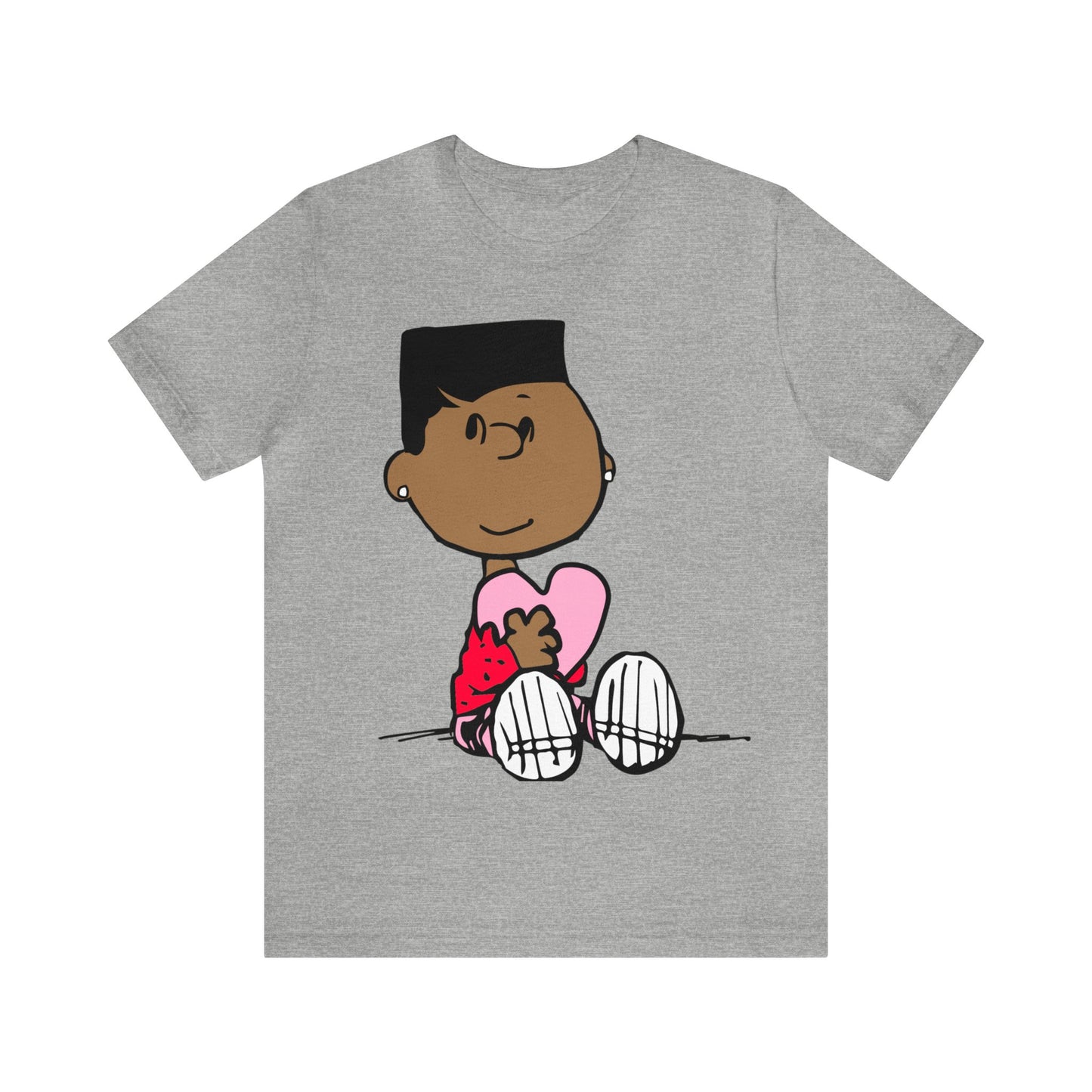 Black Charlie Brown Characters Valentine's Day Tee Shirt