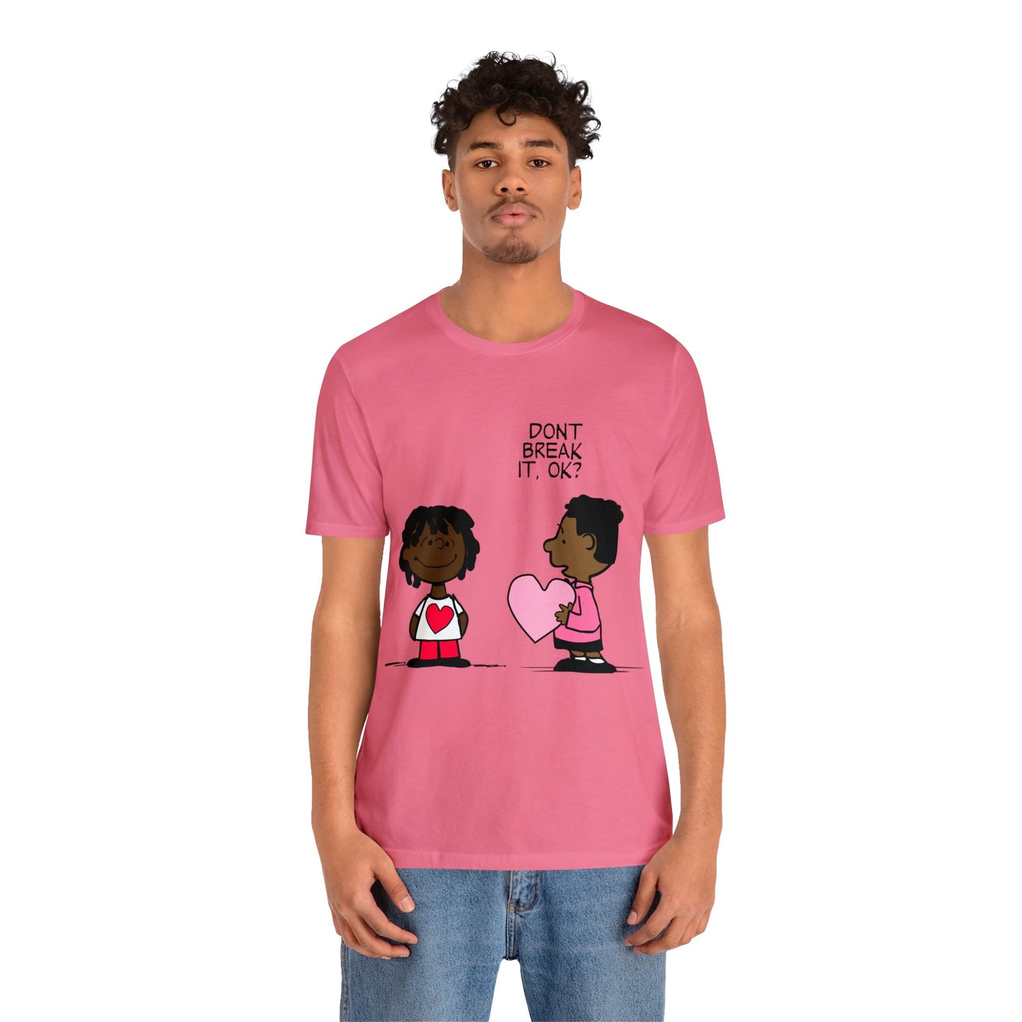 Black Charlie Brown Characters Valentine's Day Tee Shirt