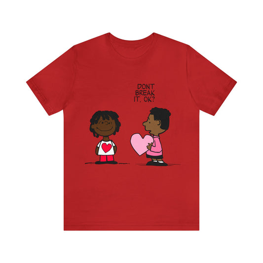 Black Charlie Brown Characters Valentine's Day Tee Shirt