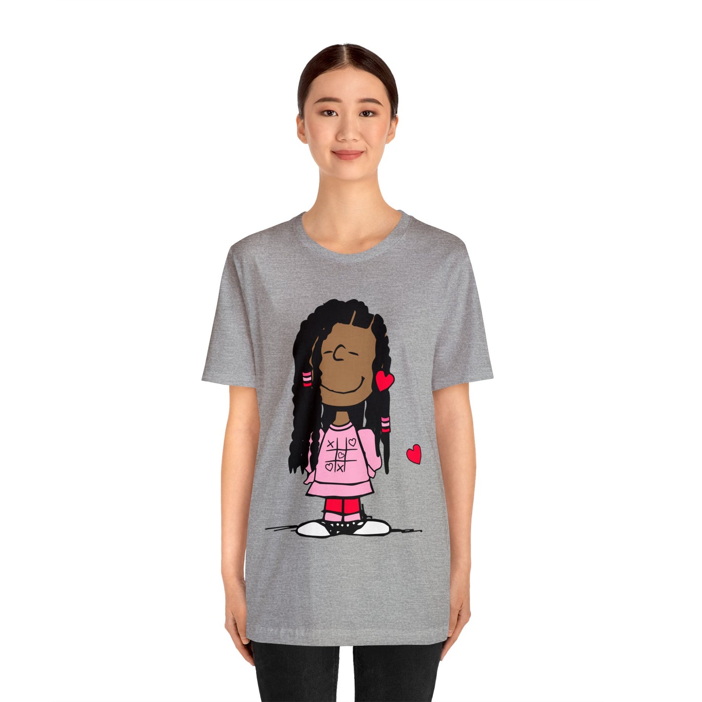 Black Charlie Brown Characters Valentine's Day Tee Shirt