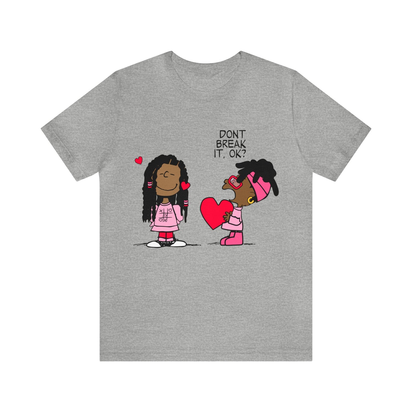 Black Charlie Brown Characters Valentine's Day Tee Shirt