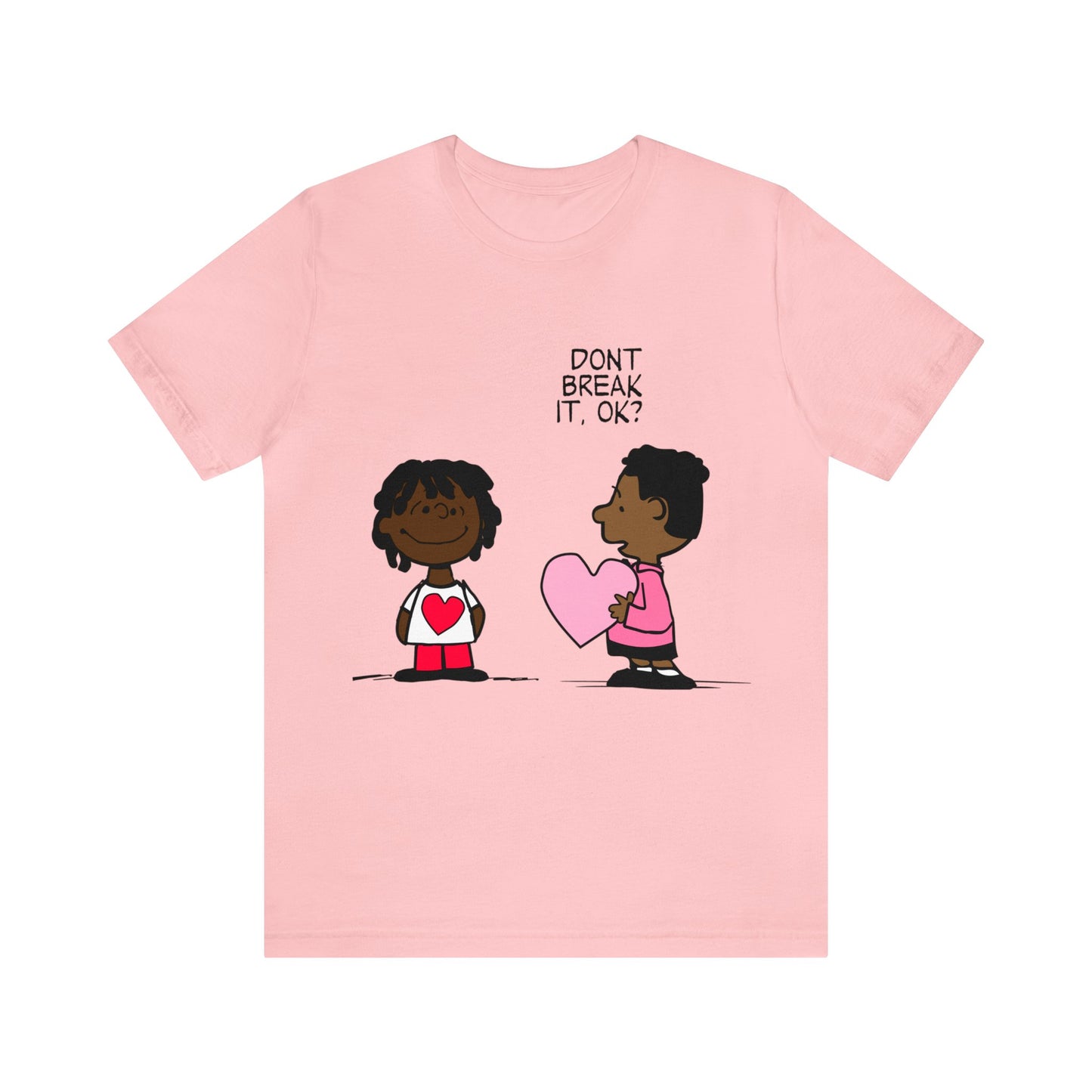 Black Charlie Brown Characters Valentine's Day Tee Shirt