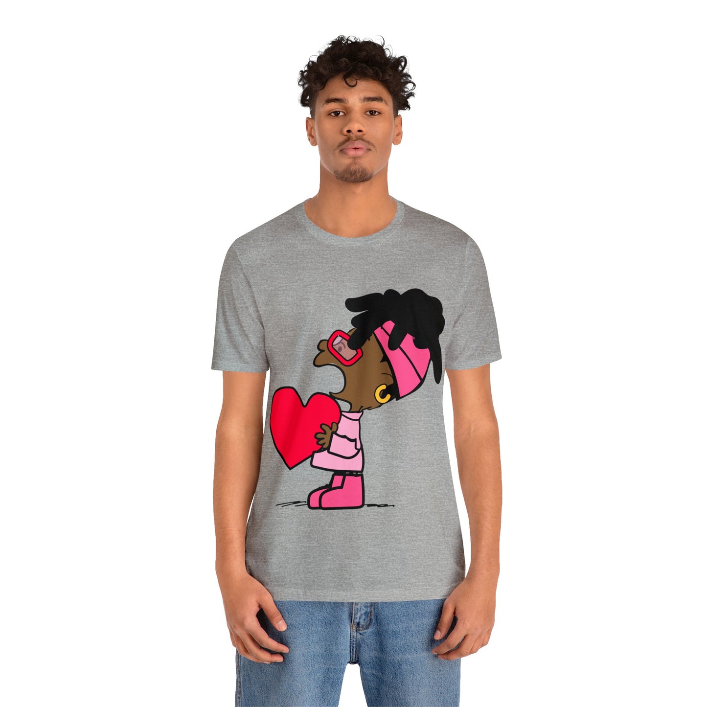 Black Charlie Brown Characters Valentine's Day Tee Shirt