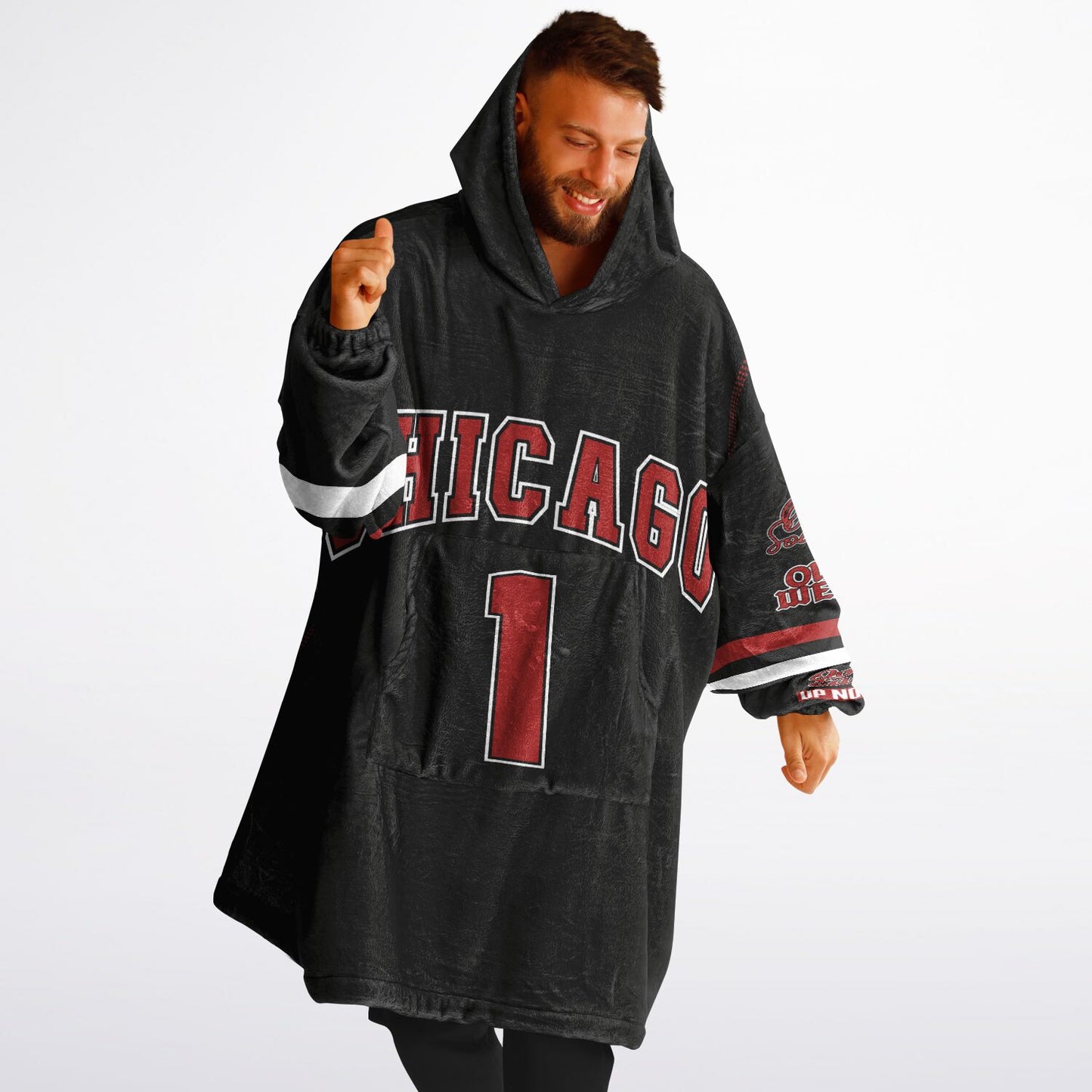 Chicago Hoodie Blanket Black copy