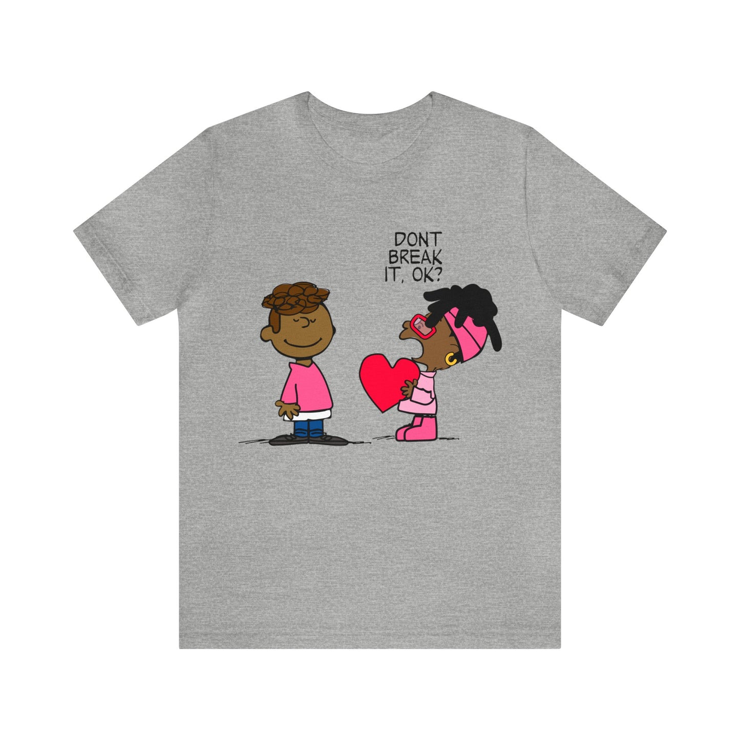 Black Charlie Brown Characters Valentine's Day Tee Shirt