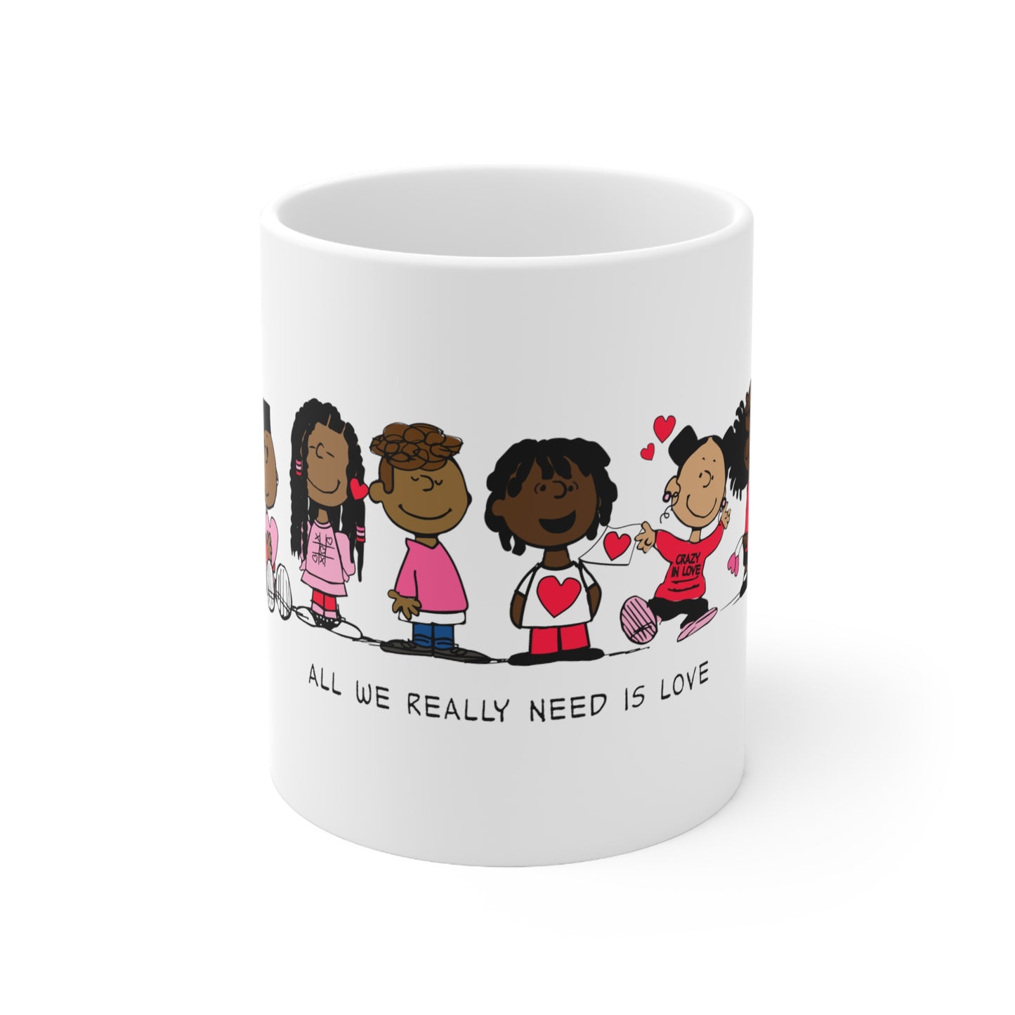 Copy of Black Charlie Brown Characters Valentine's Day Mug