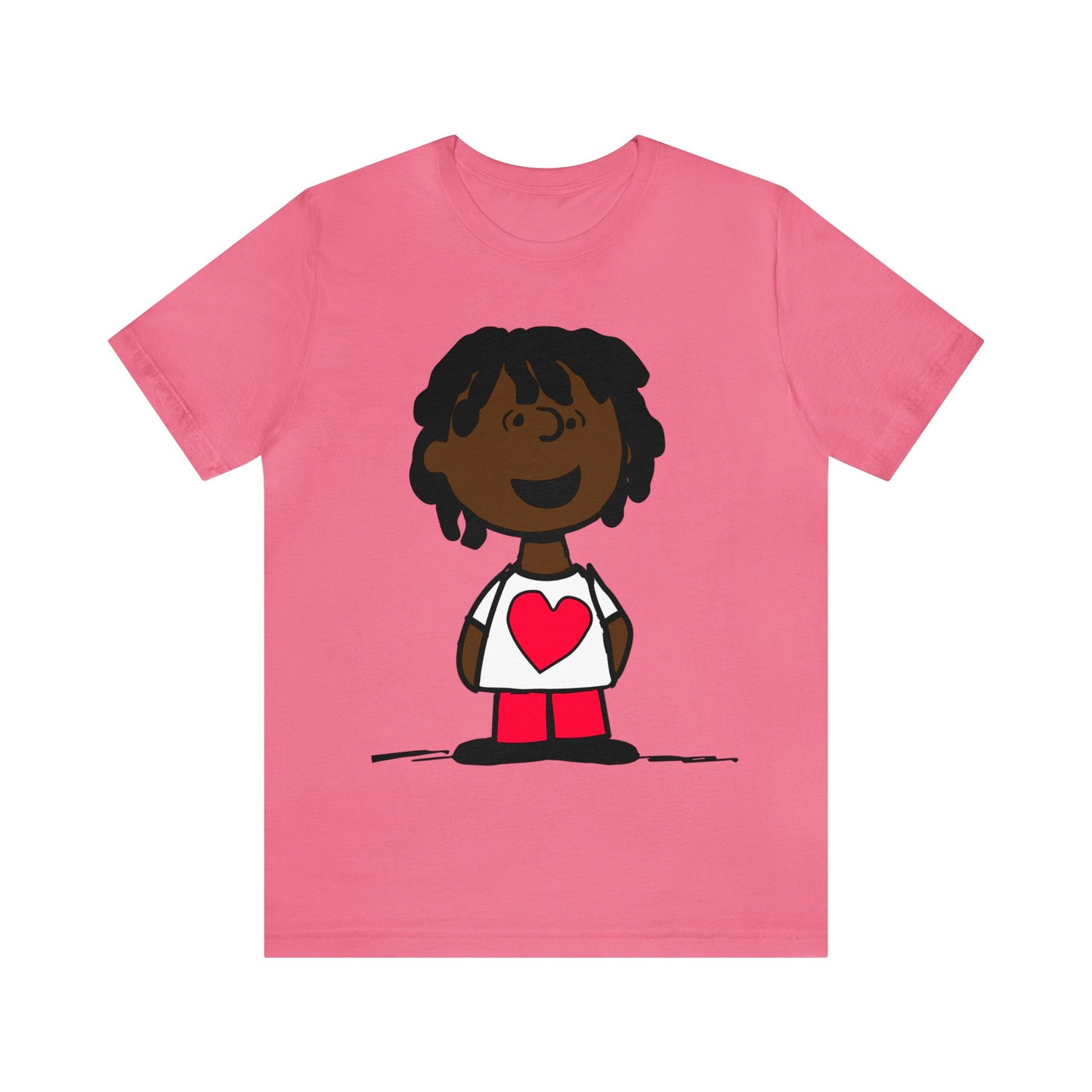 Black Charlie Brown Characters Valentine's Day Tee Shirt