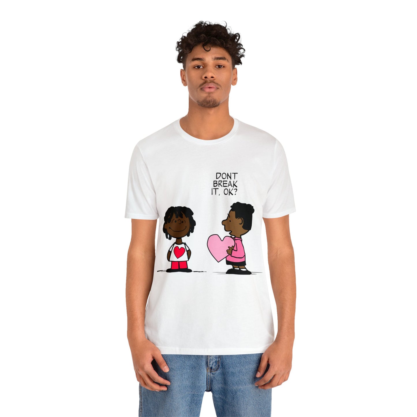 Black Charlie Brown Characters Valentine's Day Tee Shirt