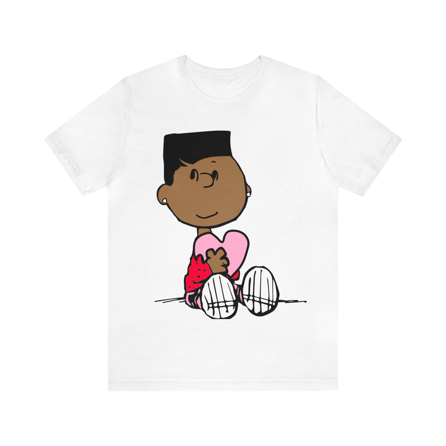 Black Charlie Brown Characters Valentine's Day Tee Shirt