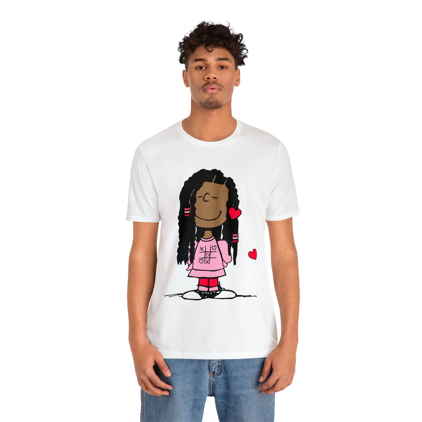 Black Charlie Brown Characters Valentine's Day Tee Shirt