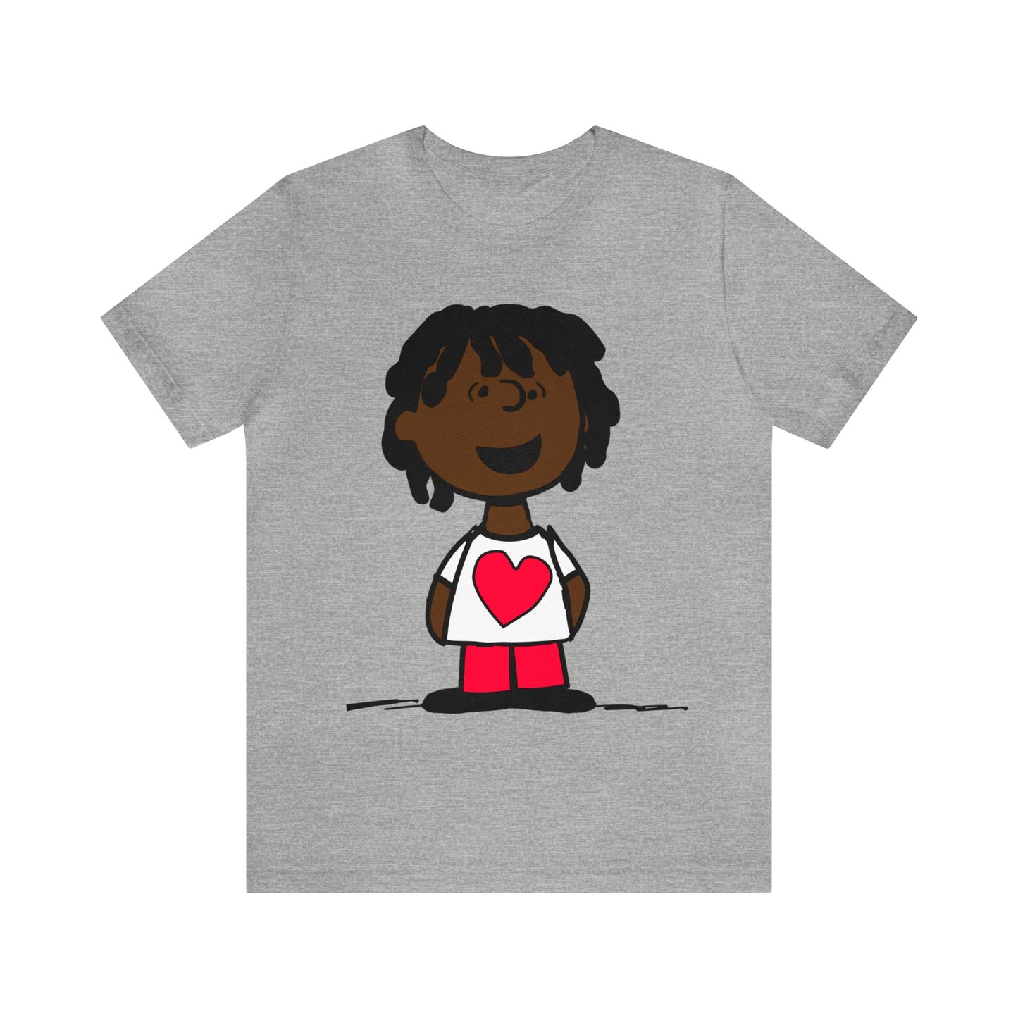 Black Charlie Brown Characters Valentine's Day Tee Shirt