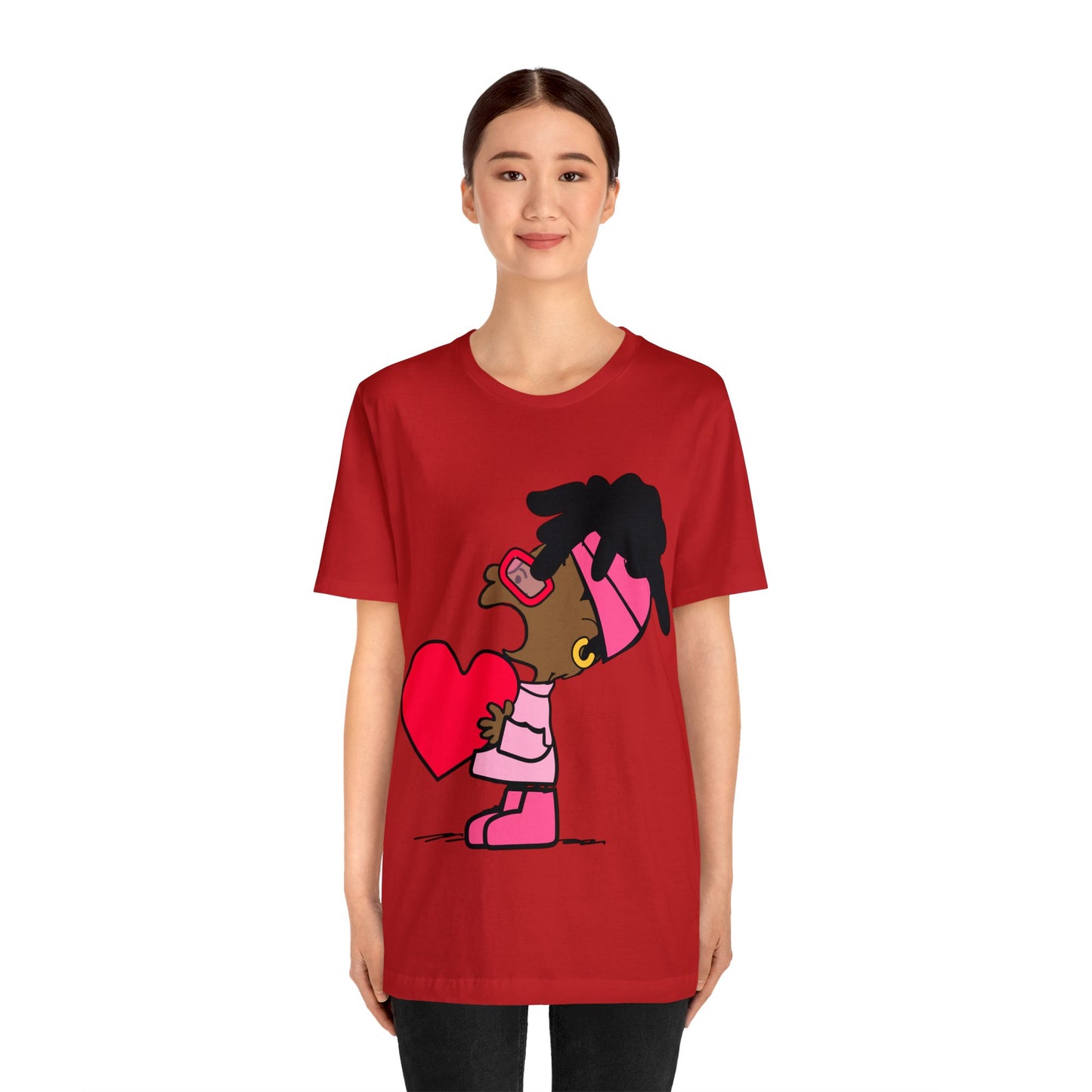 Black Charlie Brown Characters Valentine's Day Tee Shirt