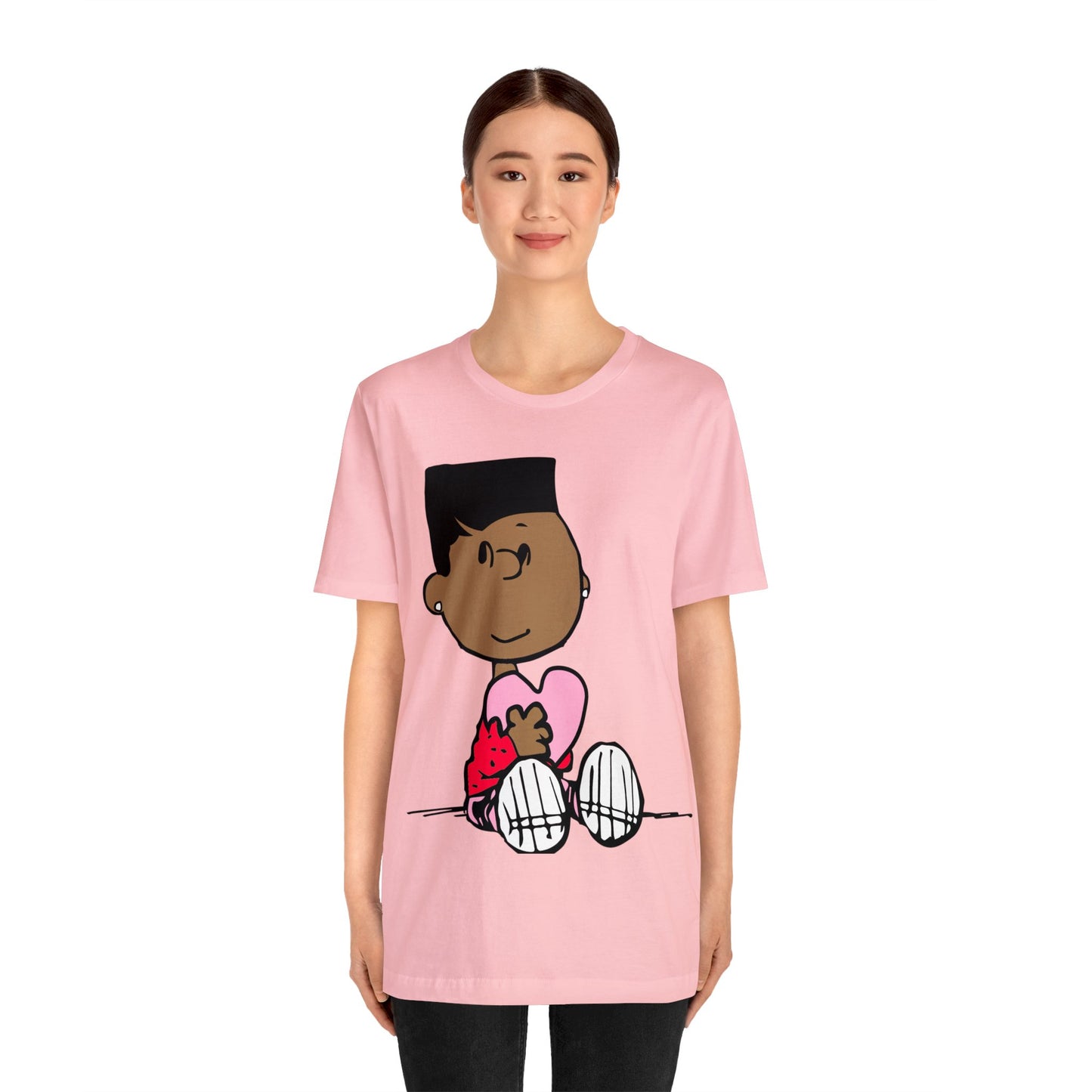 Black Charlie Brown Characters Valentine's Day Tee Shirt