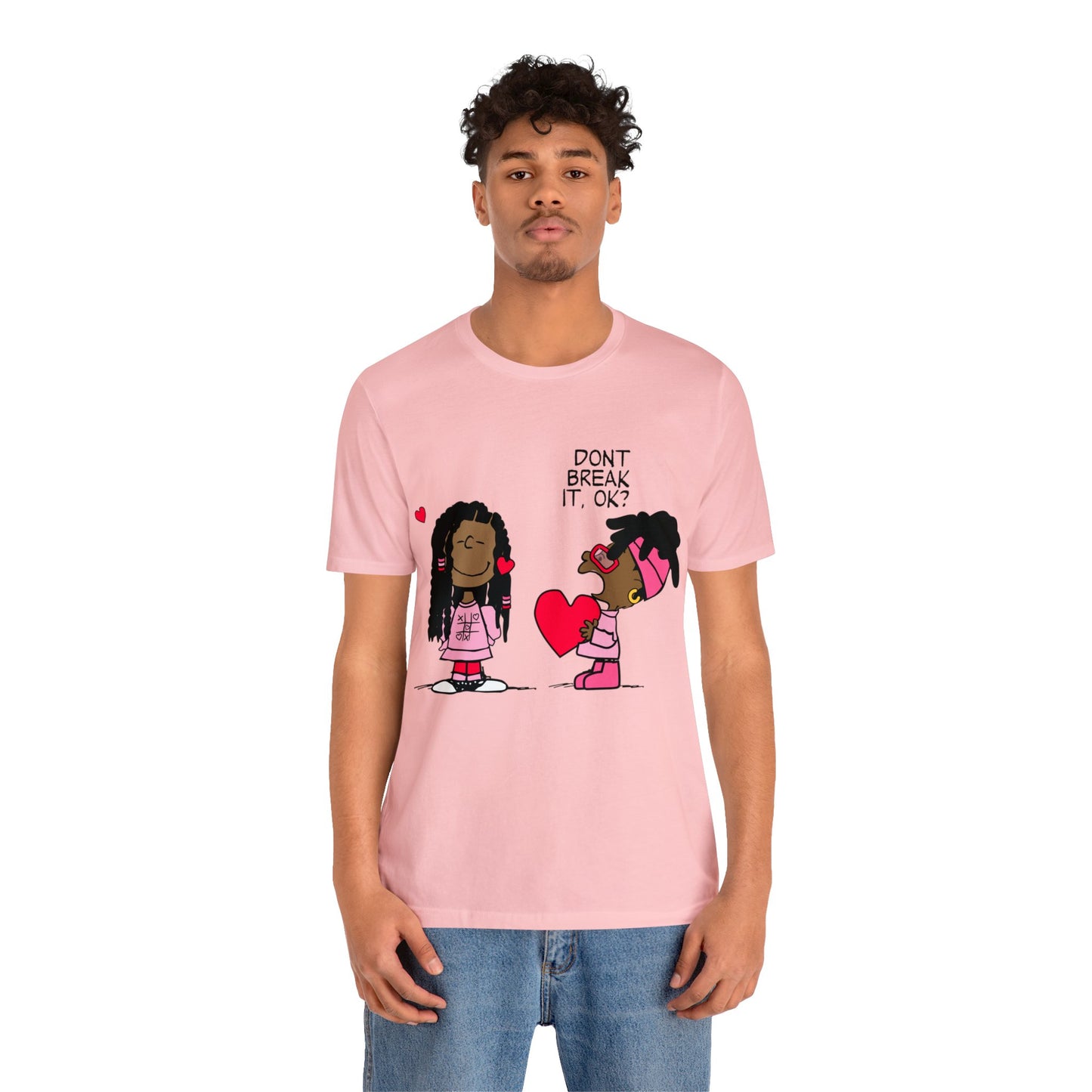 Black Charlie Brown Characters Valentine's Day Tee Shirt