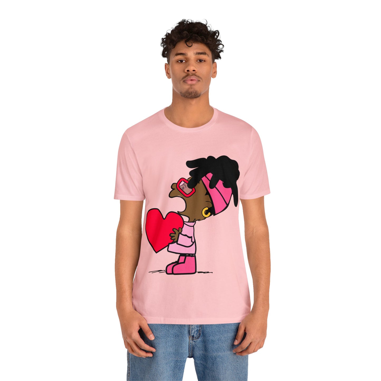 Black Charlie Brown Characters Valentine's Day Tee Shirt