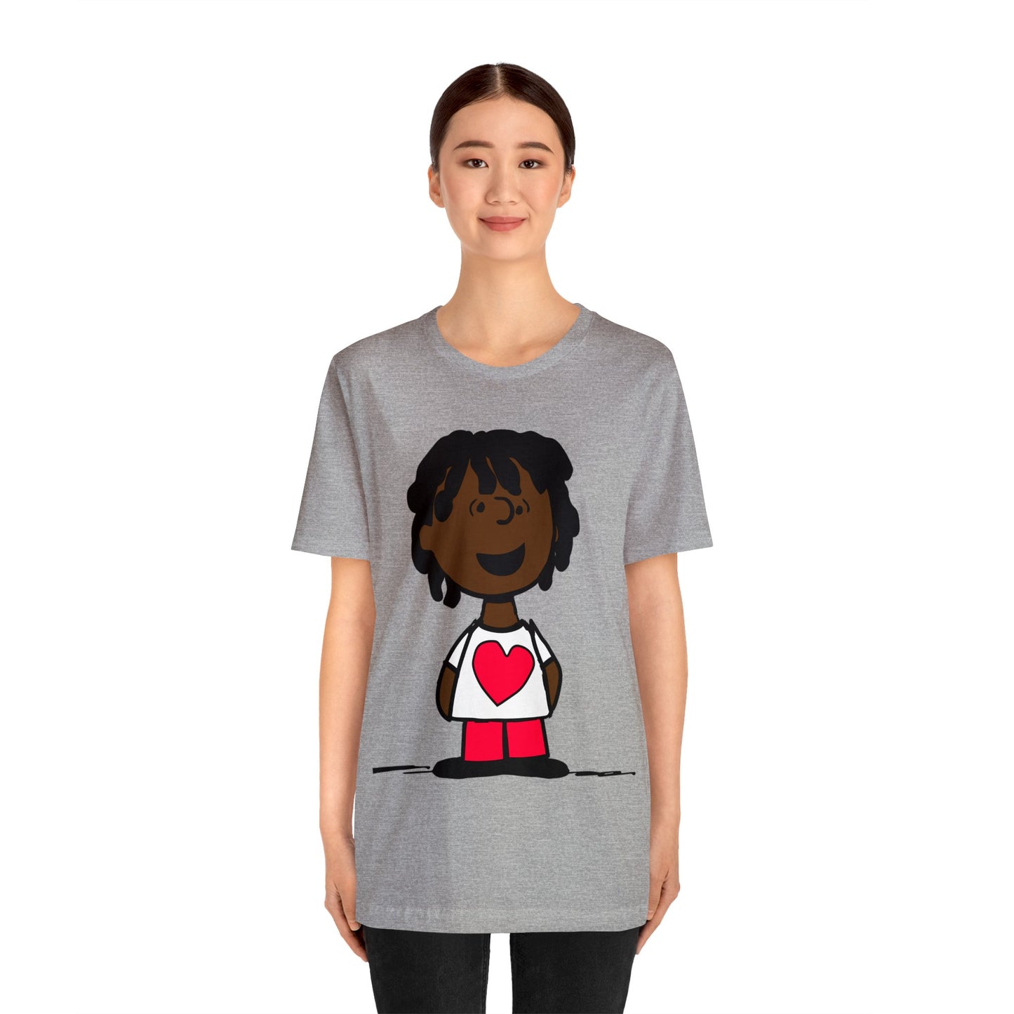 Black Charlie Brown Characters Valentine's Day Tee Shirt