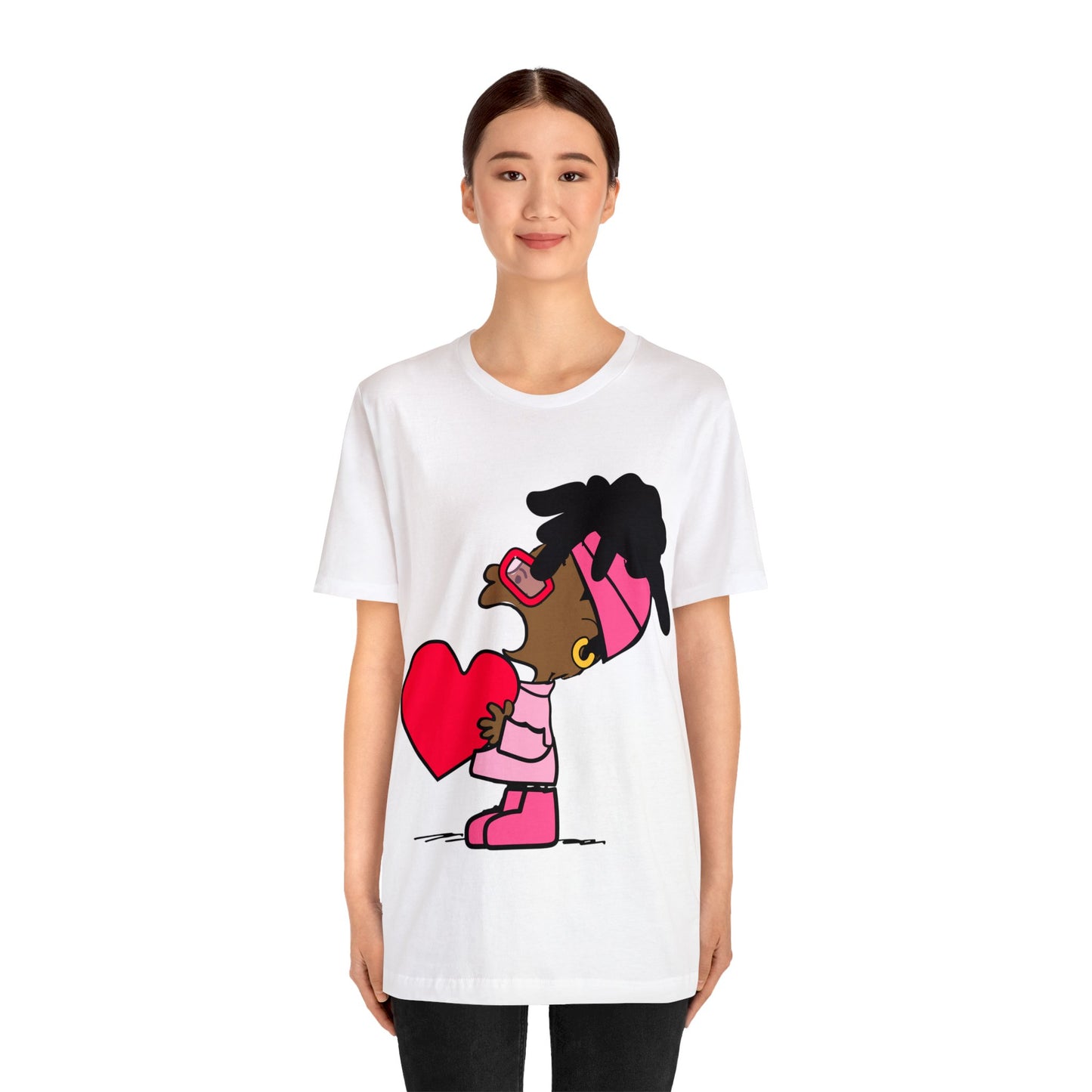 Black Charlie Brown Characters Valentine's Day Tee Shirt