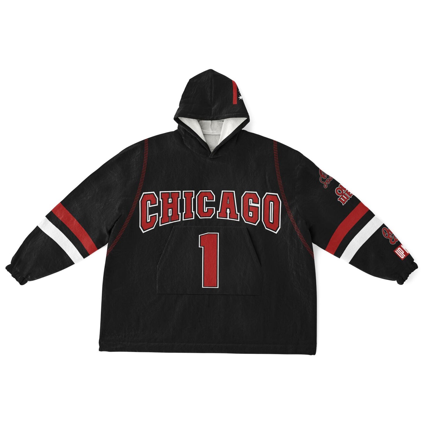 Chicago Hoodie Blanket Black copy