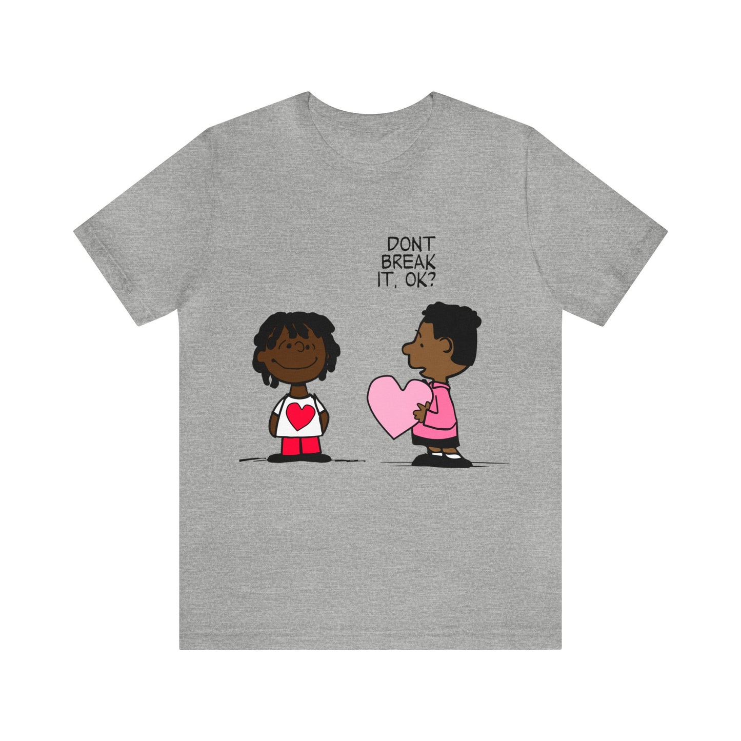 Black Charlie Brown Characters Valentine's Day Tee Shirt