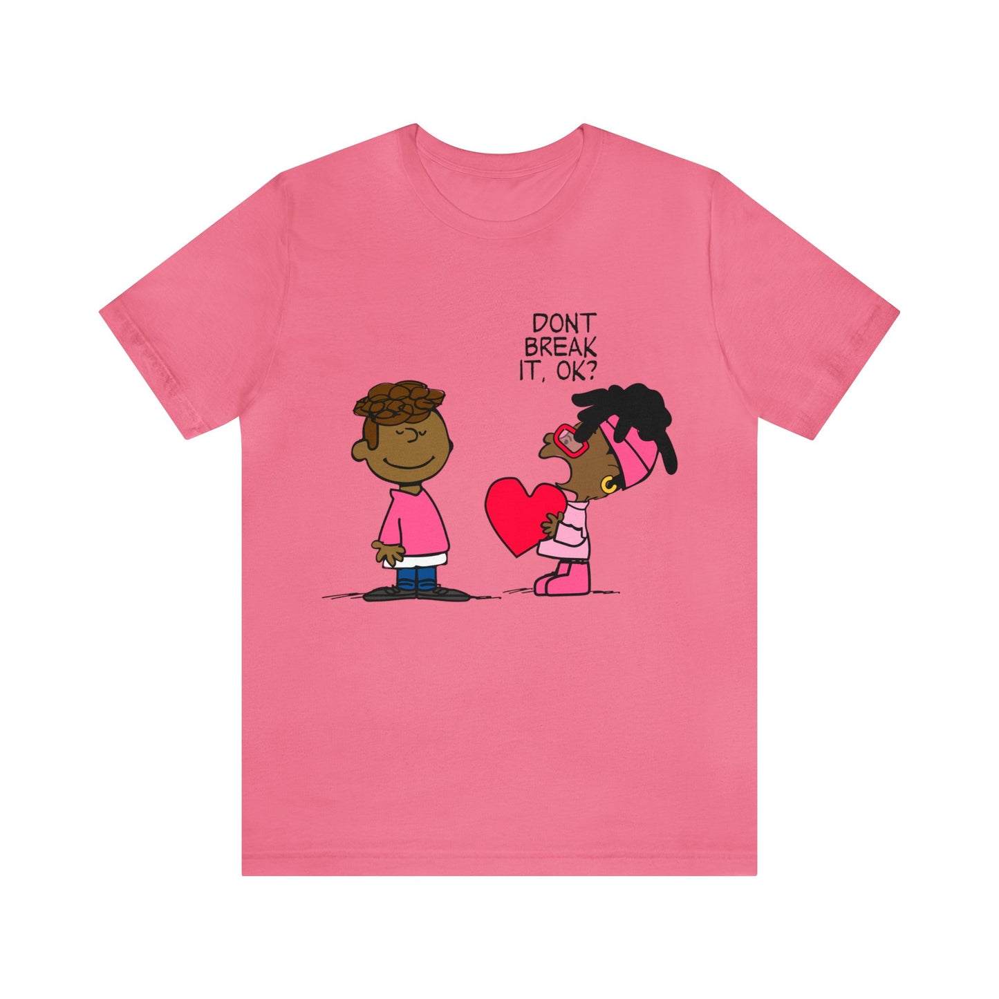 Black Charlie Brown Characters Valentine's Day Tee Shirt