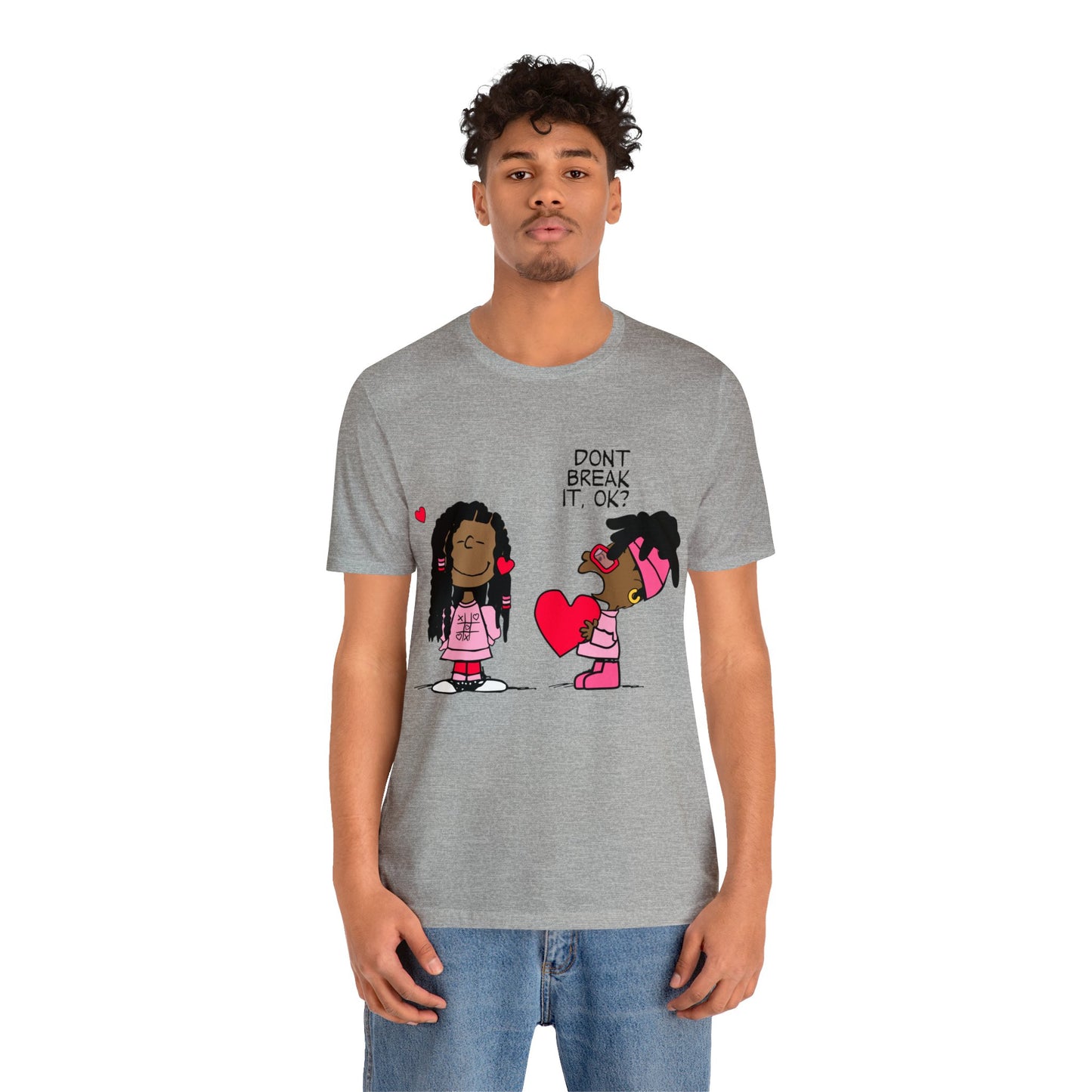 Black Charlie Brown Characters Valentine's Day Tee Shirt