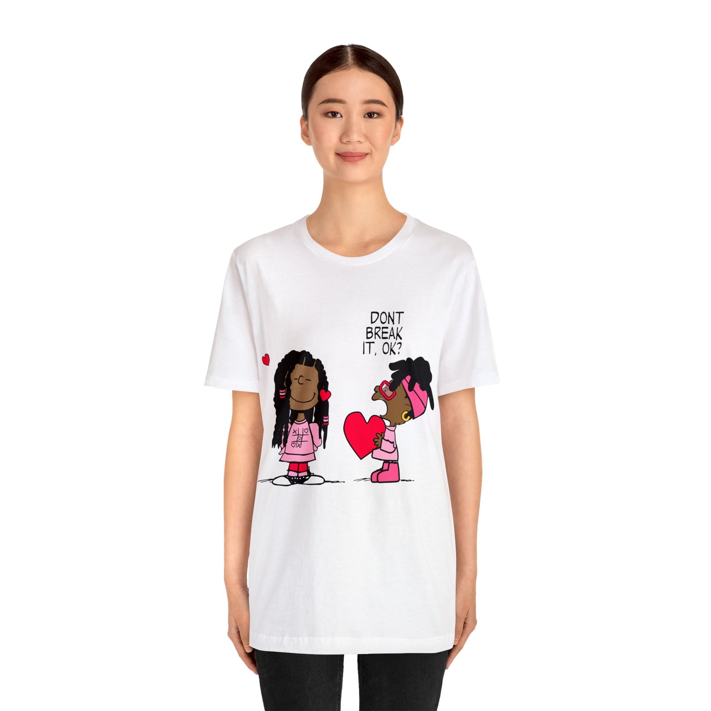 Black Charlie Brown Characters Valentine's Day Tee Shirt