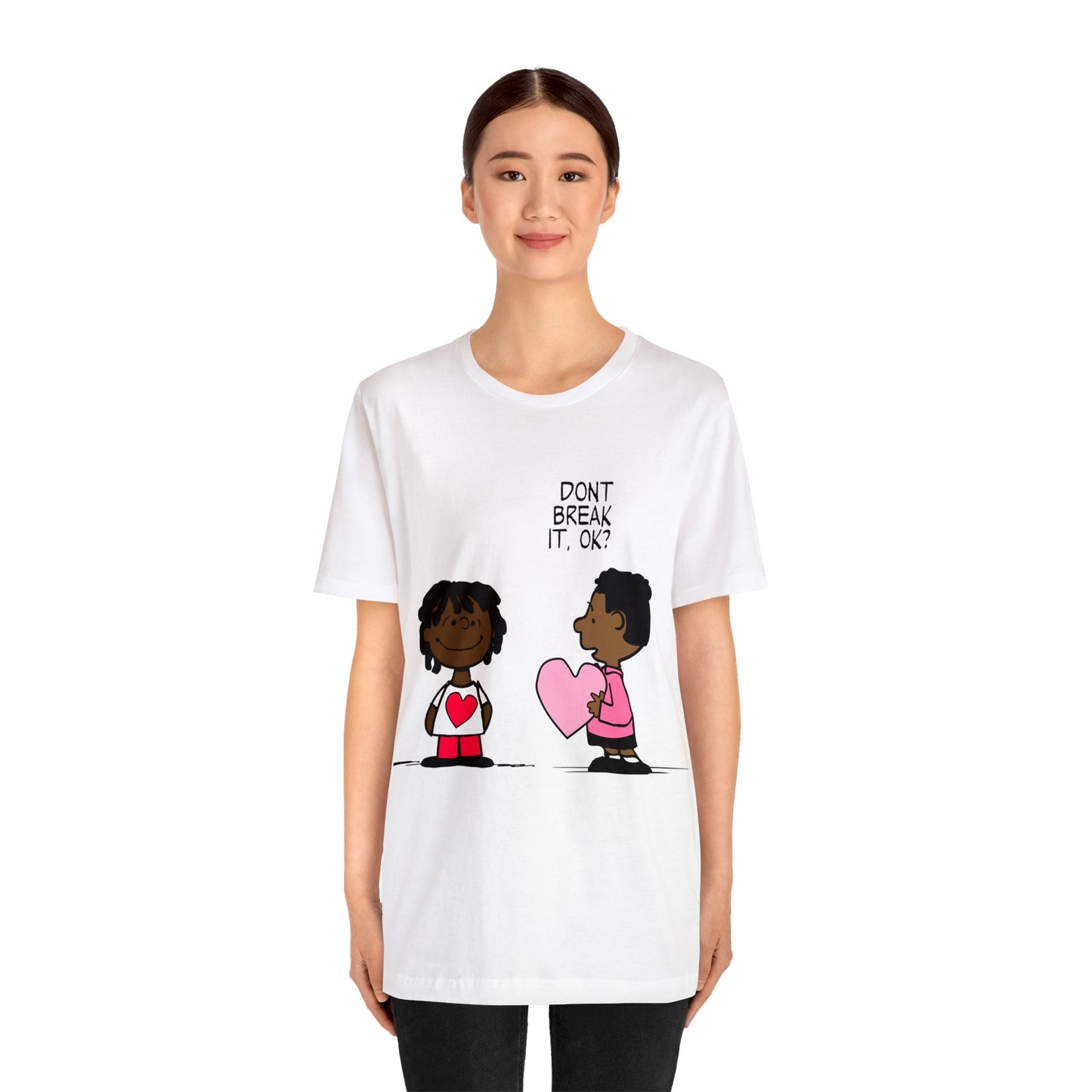 Black Charlie Brown Characters Valentine's Day Tee Shirt