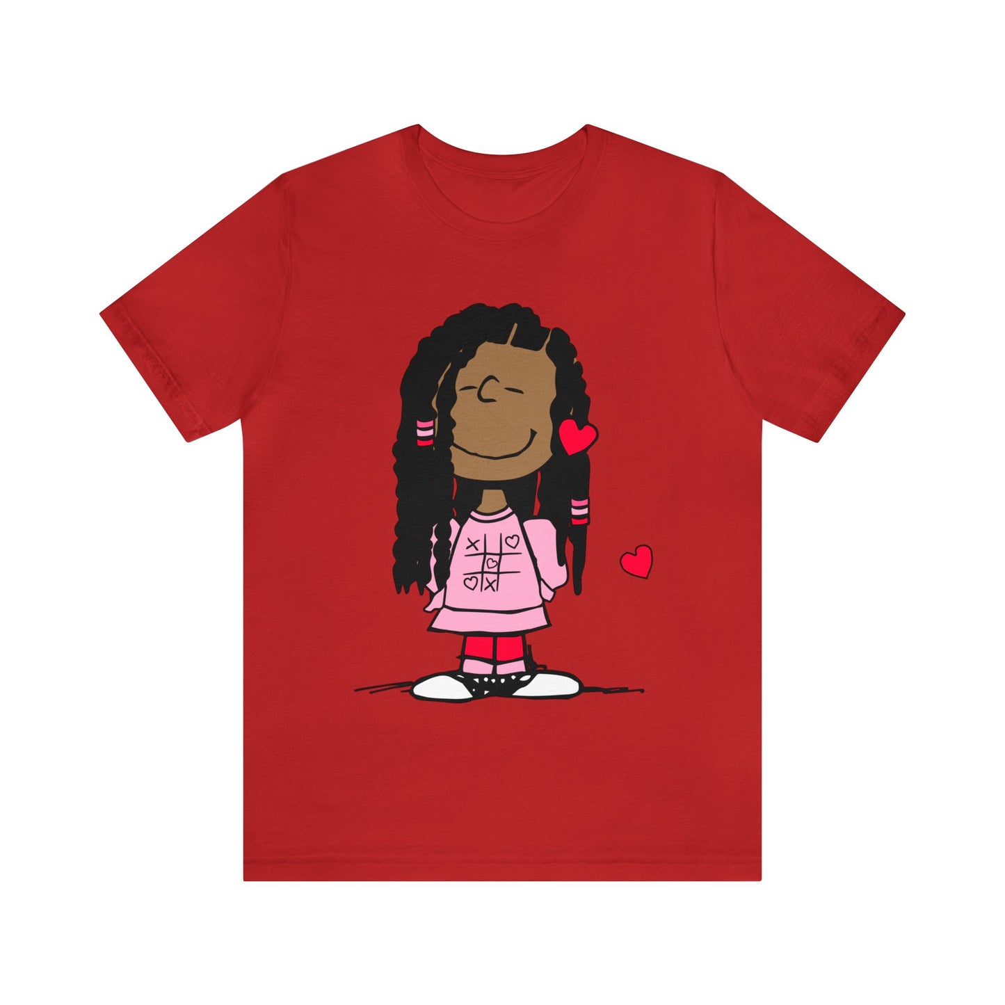 Black Charlie Brown Characters Valentine's Day Tee Shirt