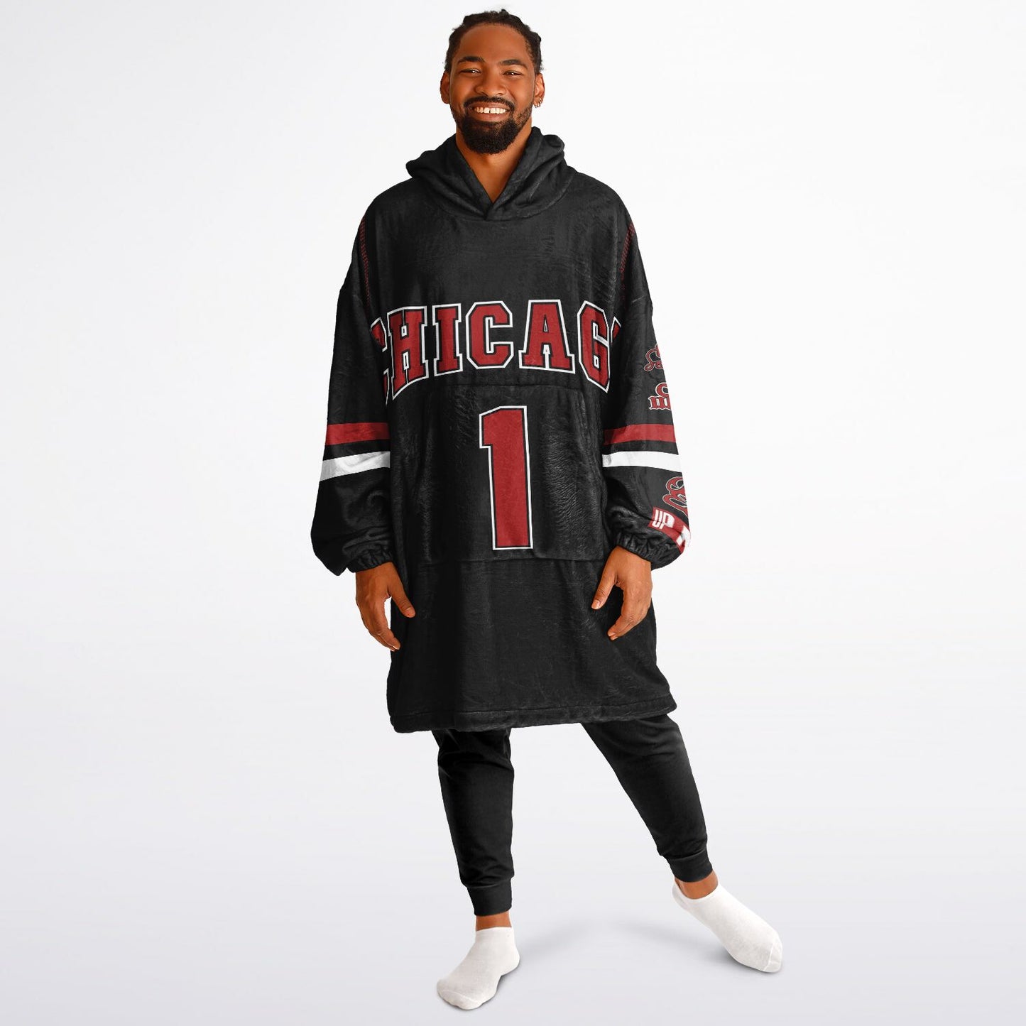 Chicago Hoodie Blanket Black copy