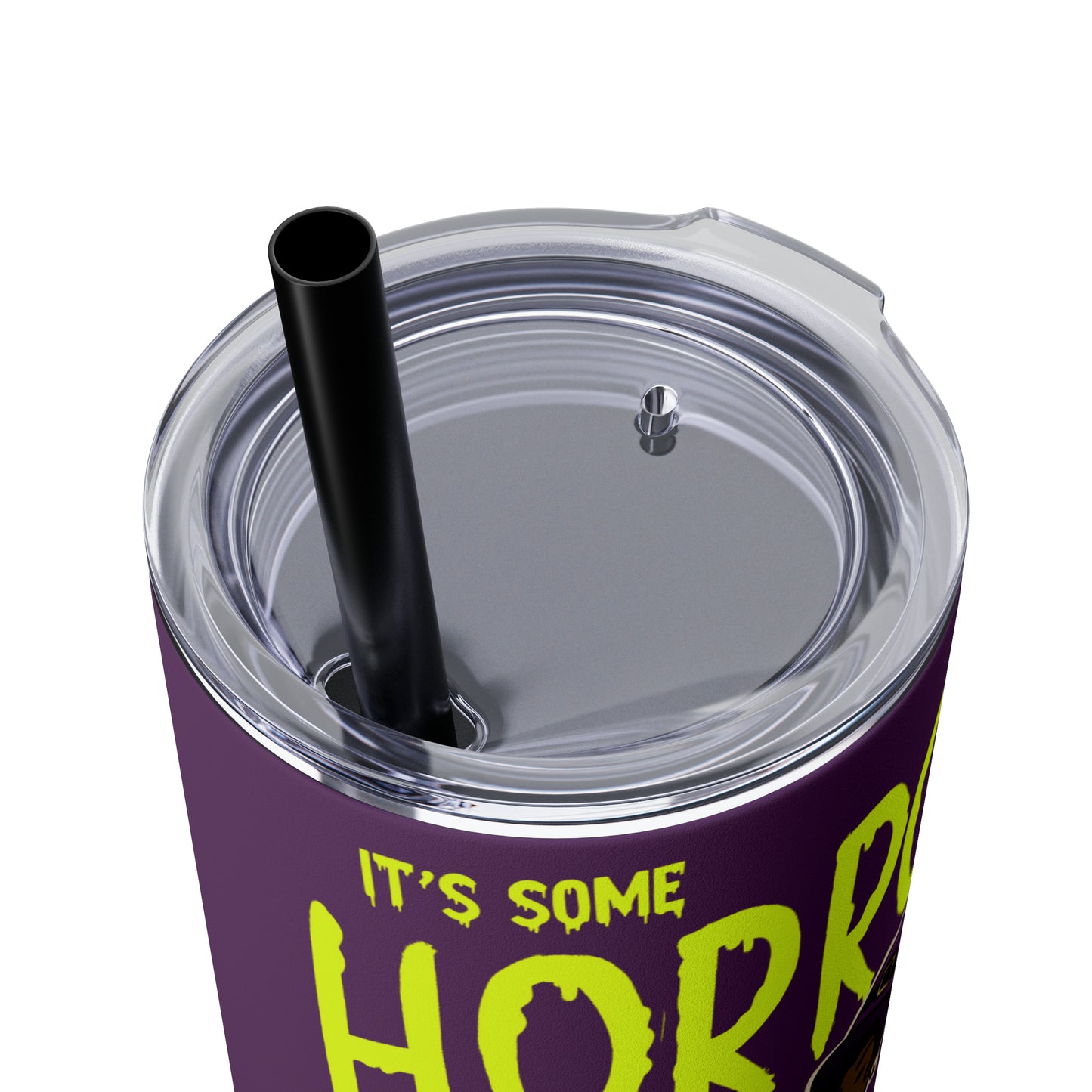 Halloween Horrors In This House Skinny Tumbler