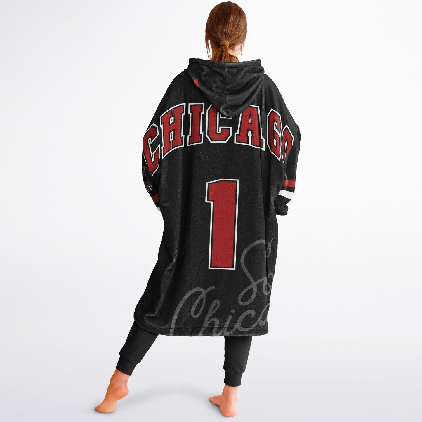 Chicago Hoodie Blanket Black copy