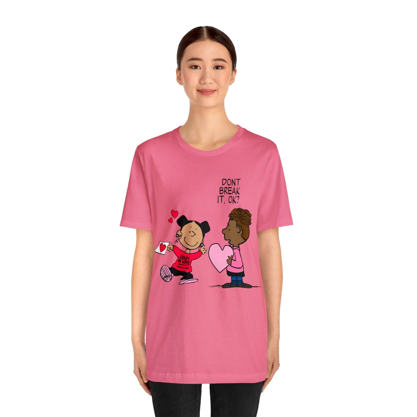 Black Charlie Brown Characters Valentine's Day Tee Shirt