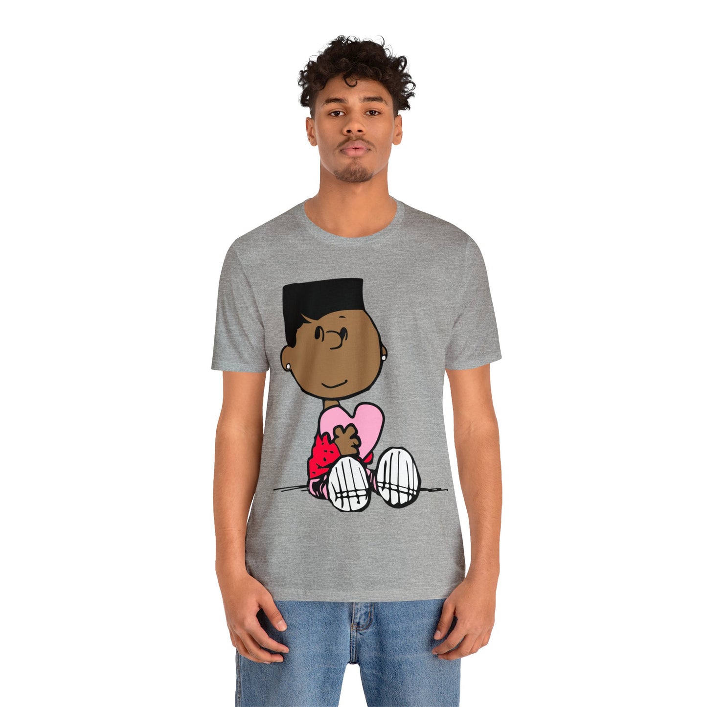 Black Charlie Brown Characters Valentine's Day Tee Shirt