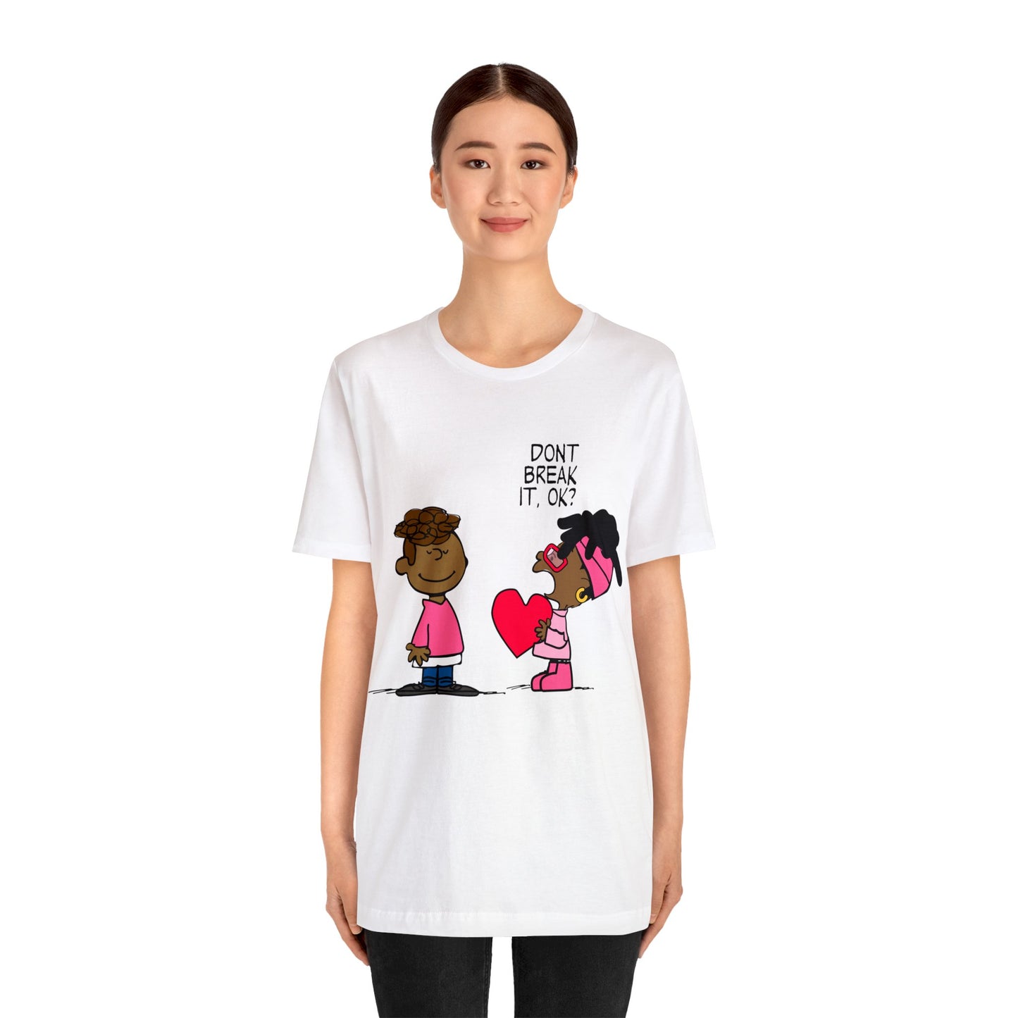 Black Charlie Brown Characters Valentine's Day Tee Shirt