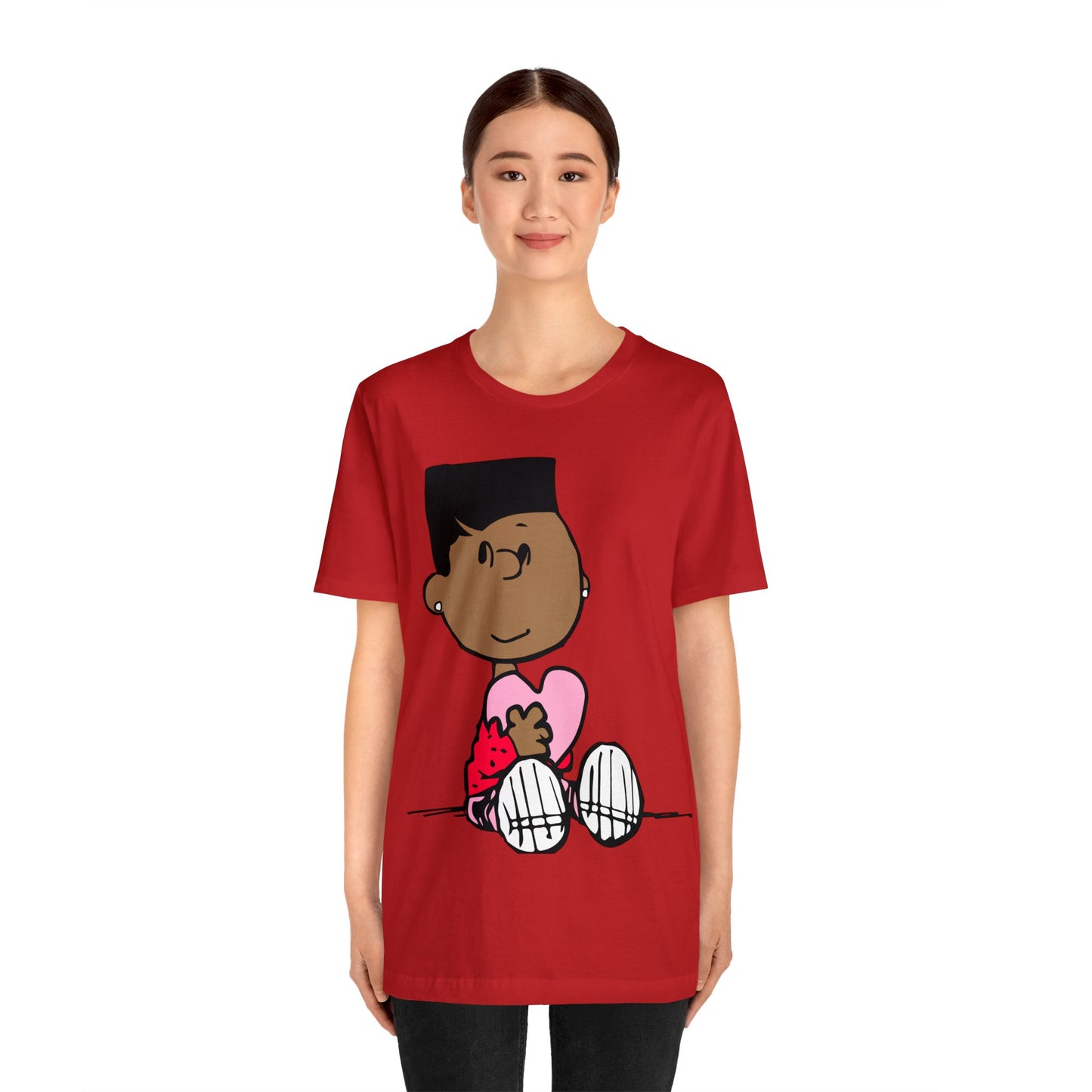 Black Charlie Brown Characters Valentine's Day Tee Shirt