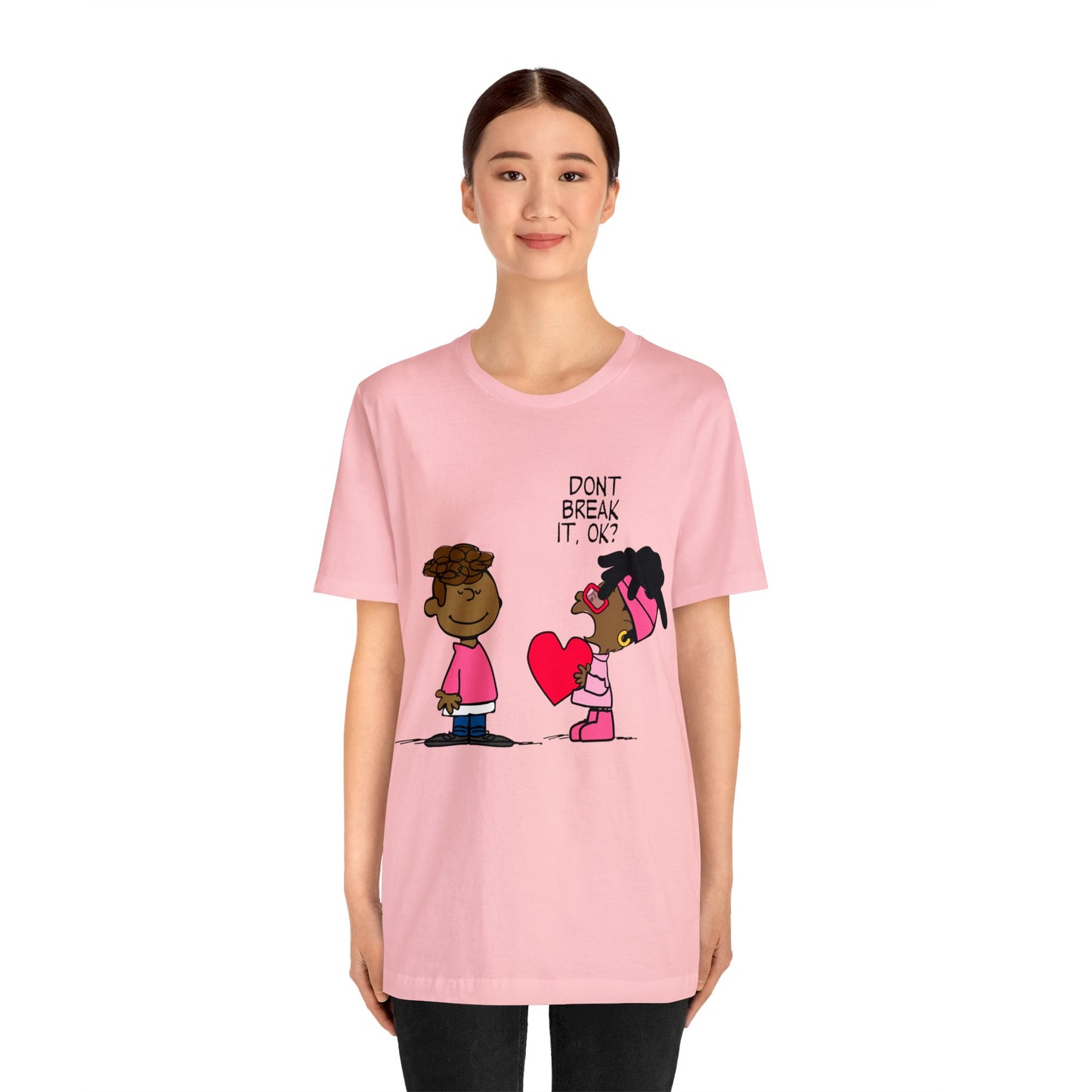 Black Charlie Brown Characters Valentine's Day Tee Shirt