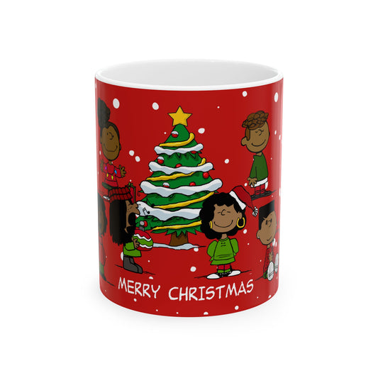 Black Charlie Brown Christmas Ceramic Mug, (11oz, 15oz)