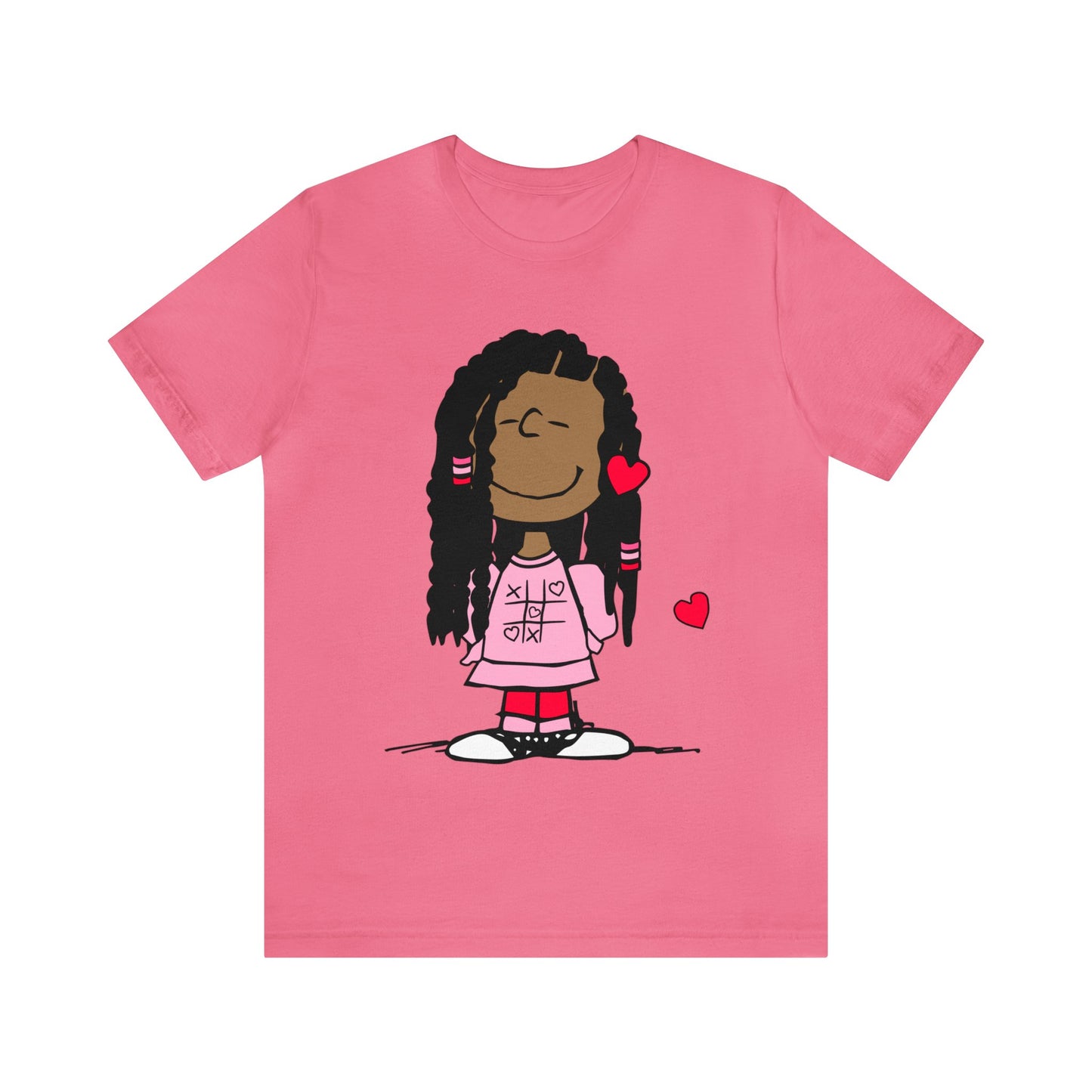 Black Charlie Brown Characters Valentine's Day Tee Shirt