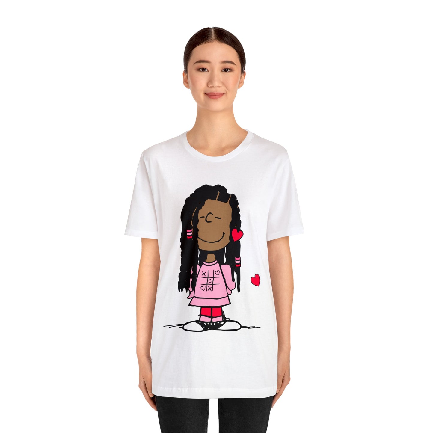 Black Charlie Brown Characters Valentine's Day Tee Shirt