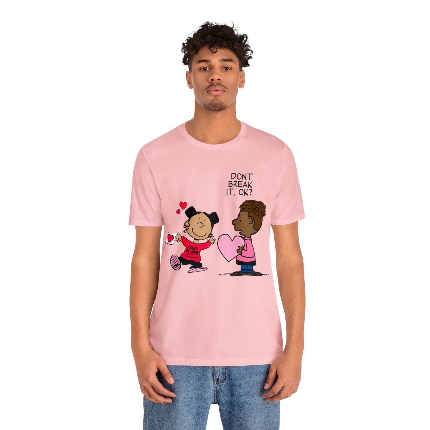 Black Charlie Brown Characters Valentine's Day Tee Shirt